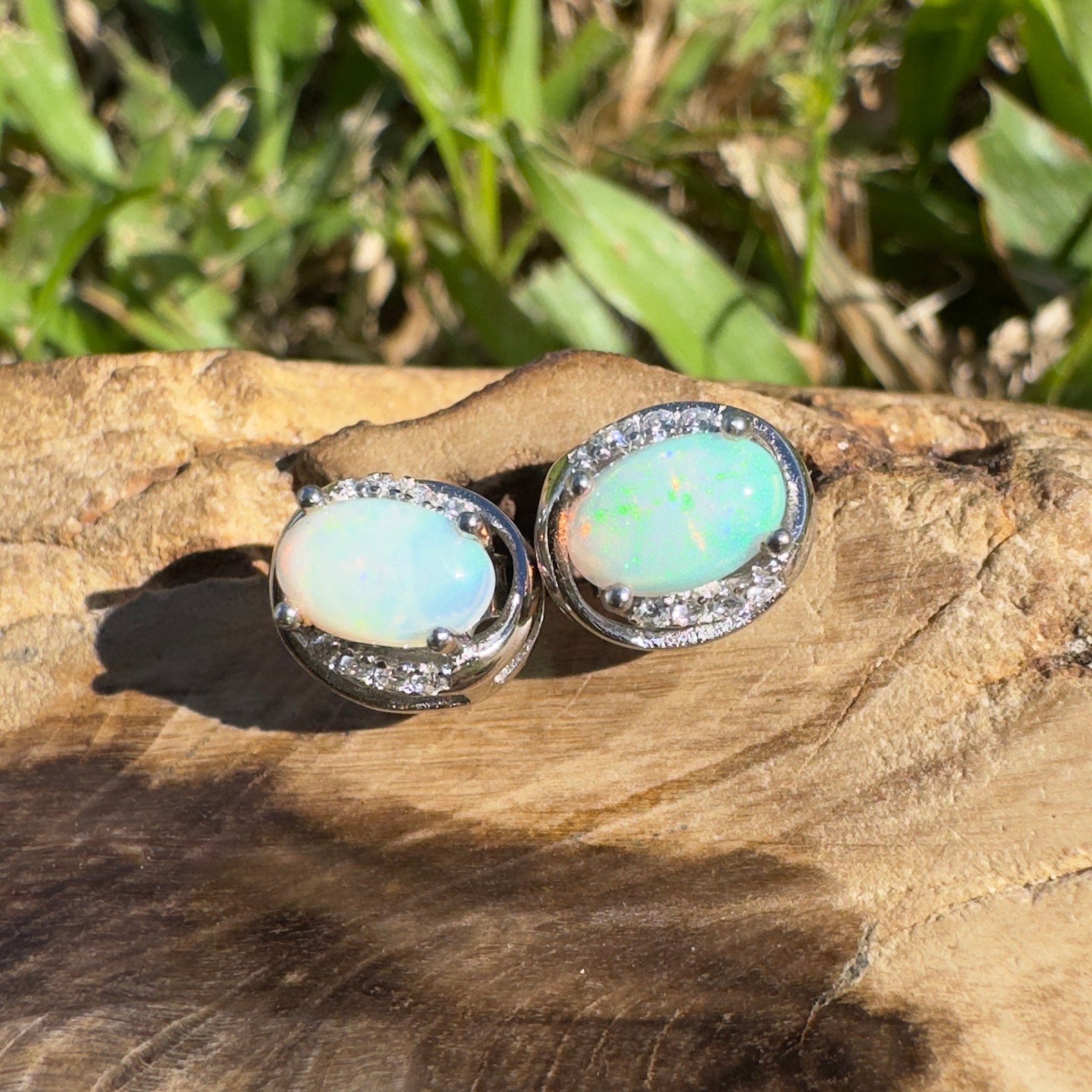 1.4ct Coober Pedy Opal Earrings ~ 'Ocean Beach Vibe' | 925 Sterling Silver | Solid Australian Opal