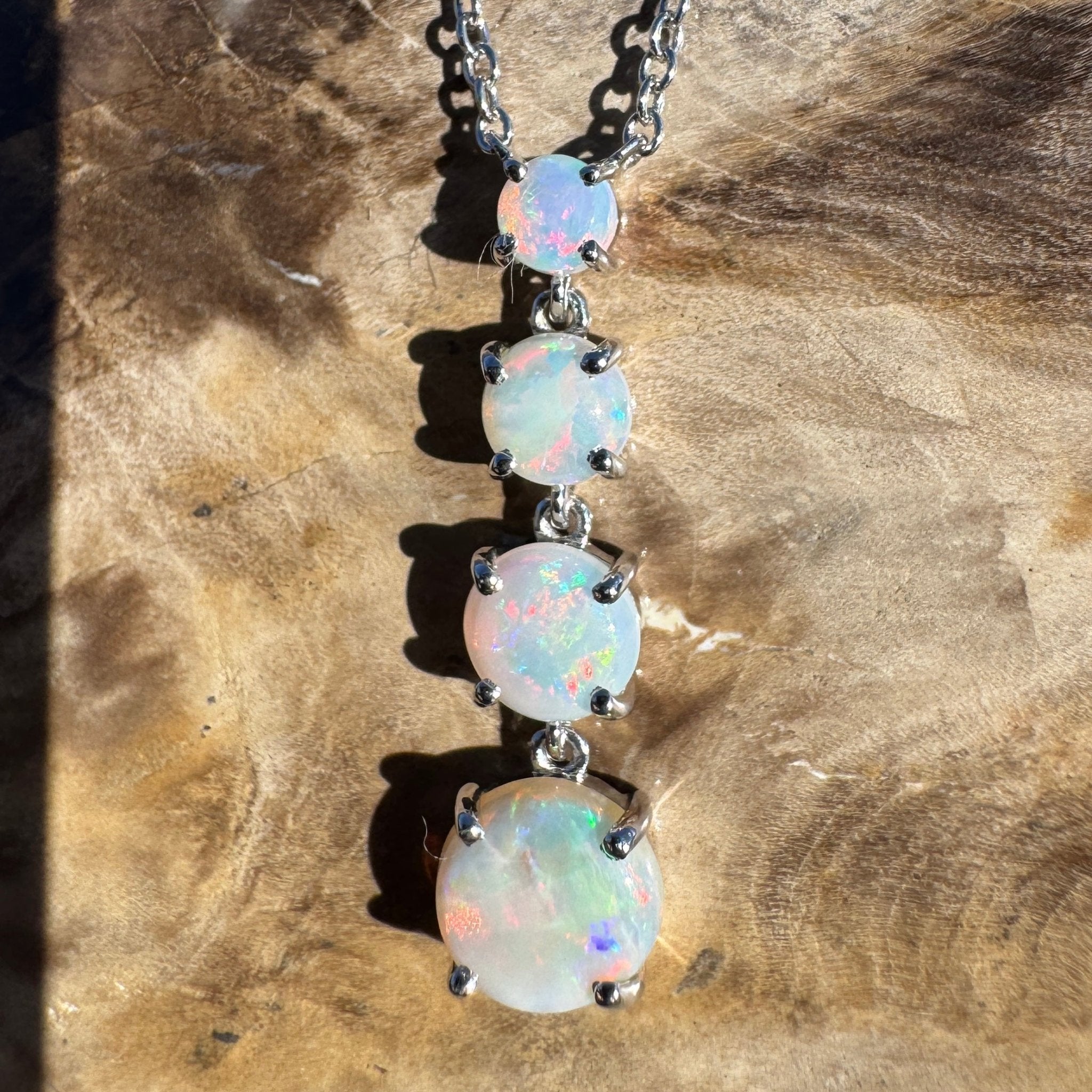 1.4ct Coober Pedy Opal Pendant Necklace ~ 'Desert Starfall' | 925 Sterling Silver | Solid Australian Opal