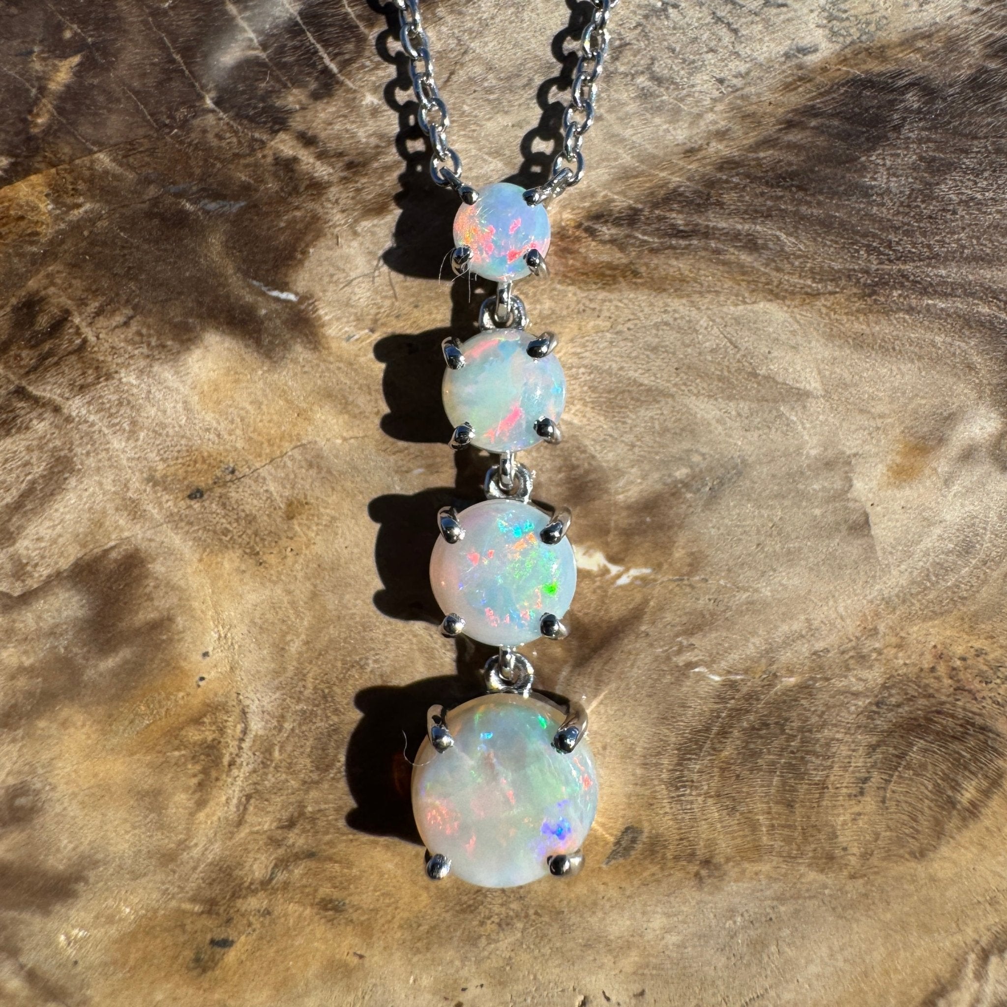 1.4ct Coober Pedy Opal Pendant Necklace ~ 'Desert Starfall' | 925 Sterling Silver | Solid Australian Opal