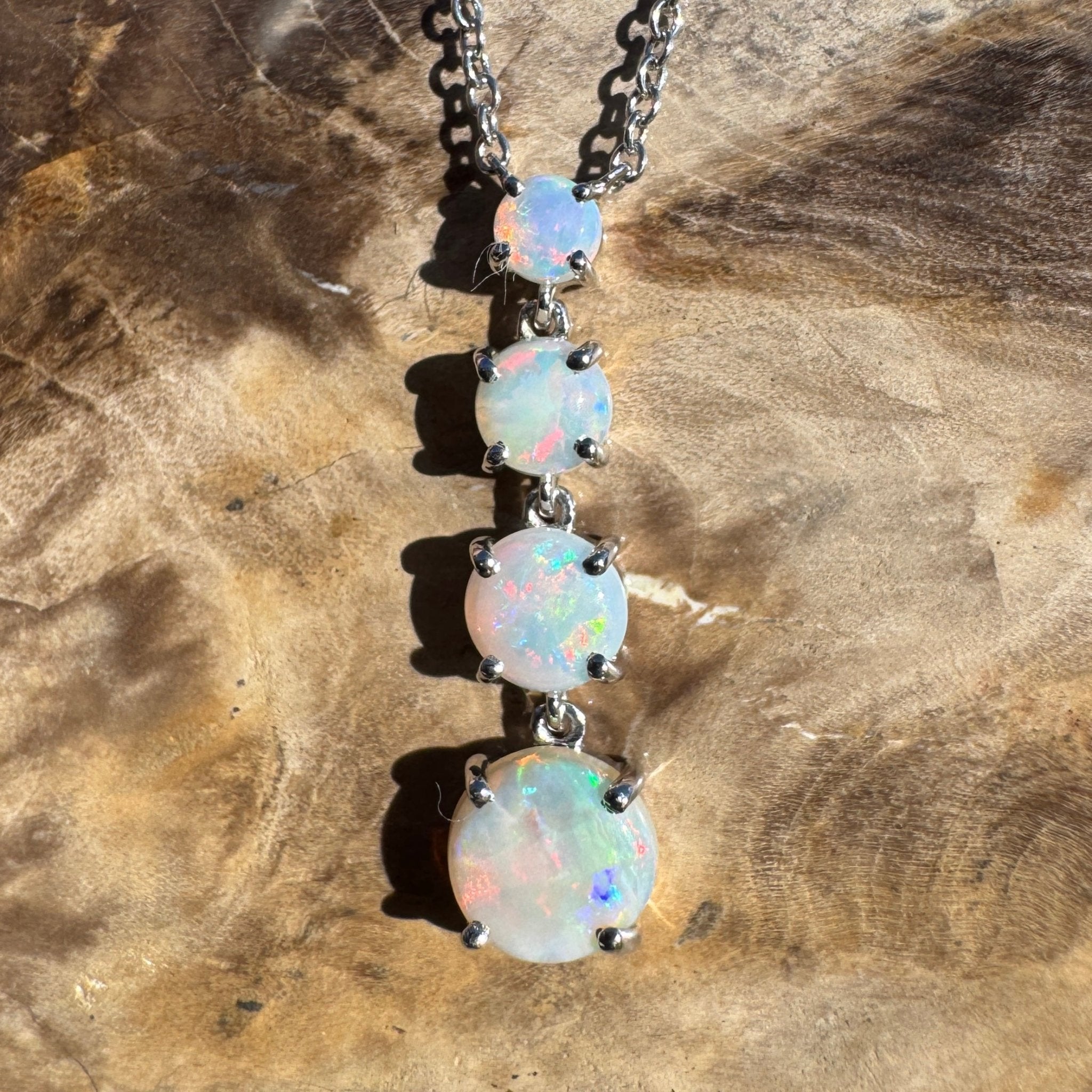 1.4ct Coober Pedy Opal Pendant Necklace ~ 'Desert Starfall' | 925 Sterling Silver | Solid Australian Opal