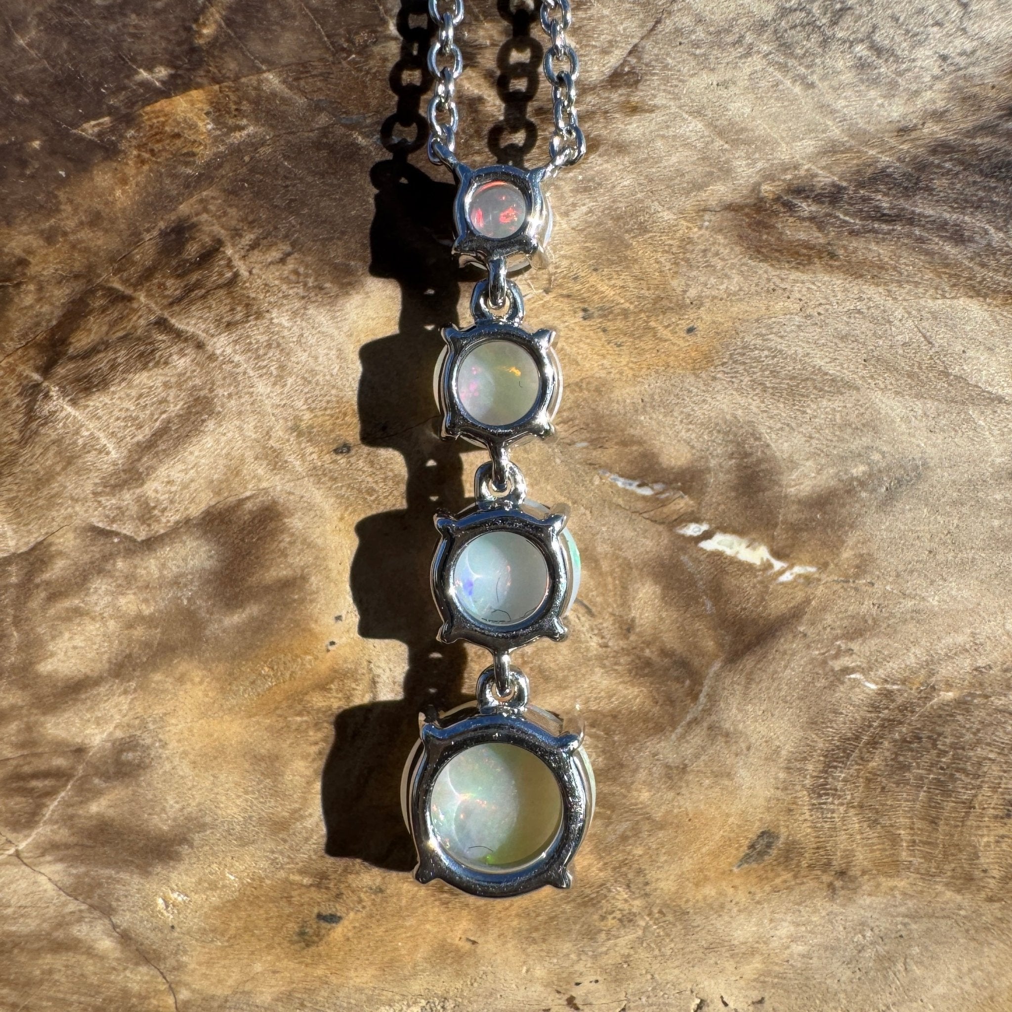 1.4ct Coober Pedy Opal Pendant Necklace ~ 'Desert Starfall' | 925 Sterling Silver | Solid Australian Opal