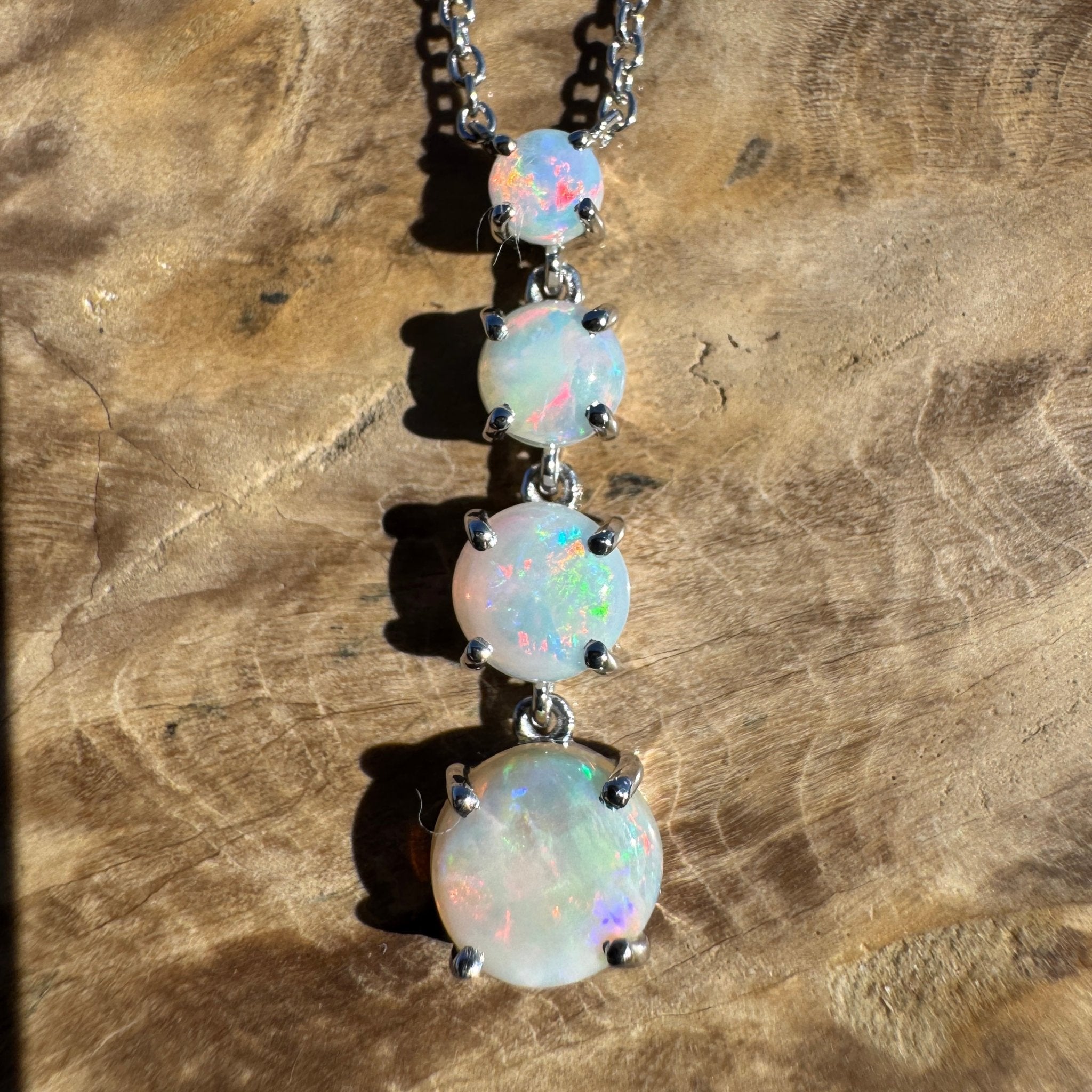1.4ct Coober Pedy Opal Pendant Necklace ~ 'Desert Starfall' | 925 Sterling Silver | Solid Australian Opal