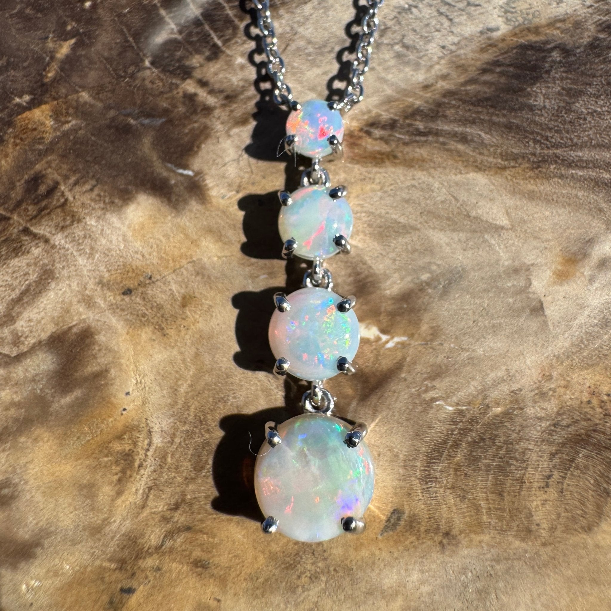 1.4ct Coober Pedy Opal Pendant Necklace ~ 'Desert Starfall' | 925 Sterling Silver | Solid Australian Opal