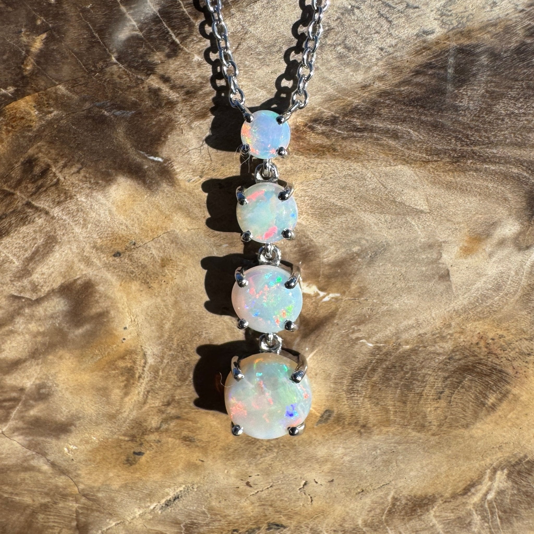 1.4ct Coober Pedy Opal Pendant Necklace ~ 'Desert Starfall' | 925 Sterling Silver | Solid Australian Opal