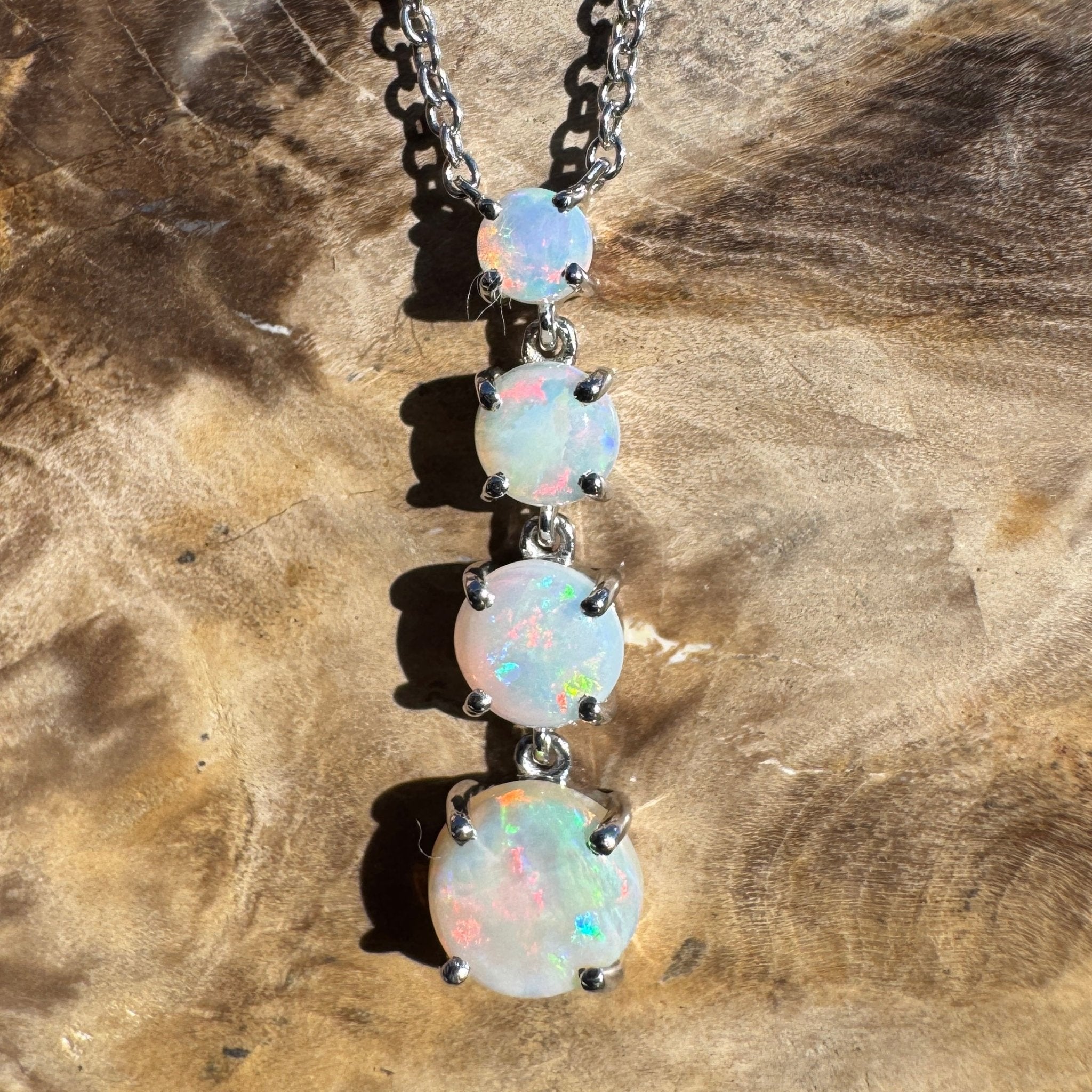 1.4ct Coober Pedy Opal Pendant Necklace ~ 'Desert Starfall' | 925 Sterling Silver | Solid Australian Opal