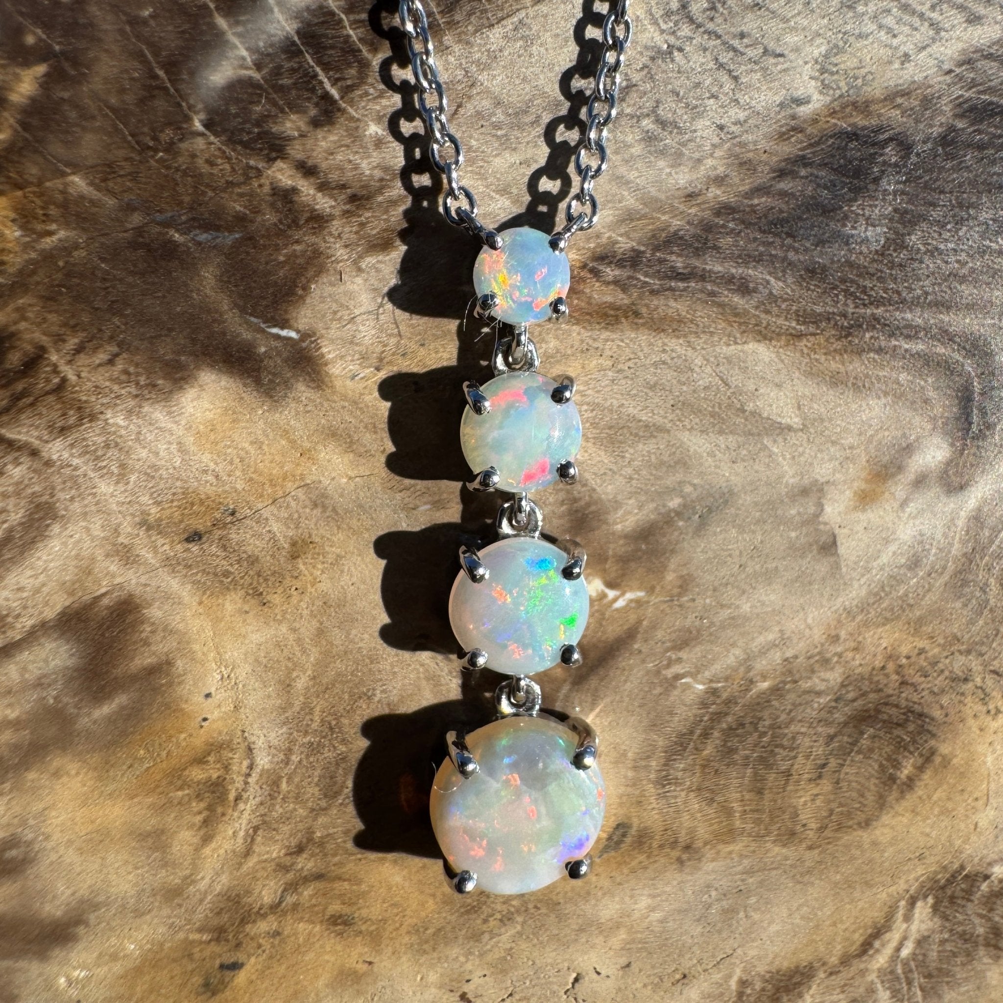 1.4ct Coober Pedy Opal Pendant Necklace ~ 'Desert Starfall' | 925 Sterling Silver | Solid Australian Opal