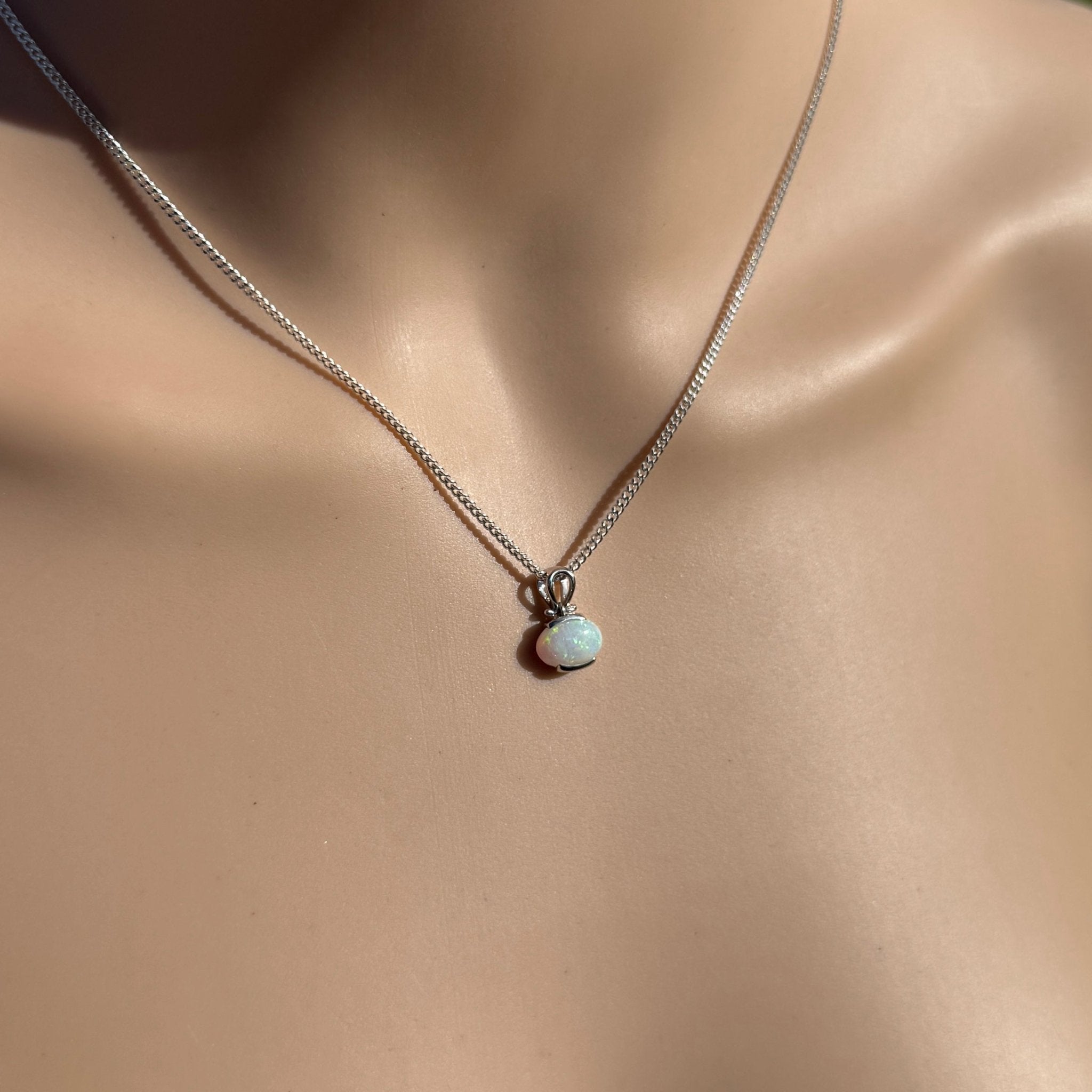 1.4ct Coober Pedy Opal Pendant Necklace ~ 'Lyndhurst Radiance' | 925 Sterling Silver | Solid Australian Opal