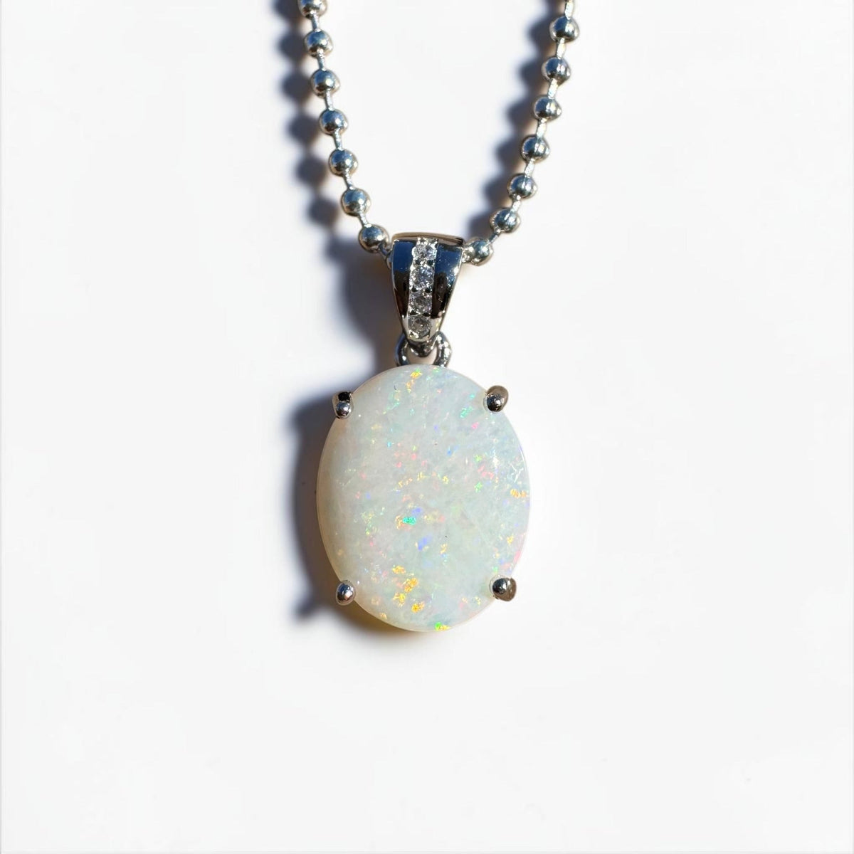 1.4ct Coober Pedy Opal Pendant Necklace ~ 'Torndirrup Light' | 925 Sterling Silver | Solid Australian Opal