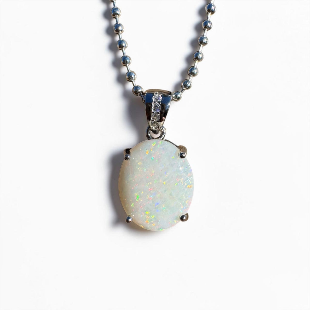 1.4ct Coober Pedy Opal Pendant Necklace ~ 'Torndirrup Light' | 925 Sterling Silver | Solid Australian Opal