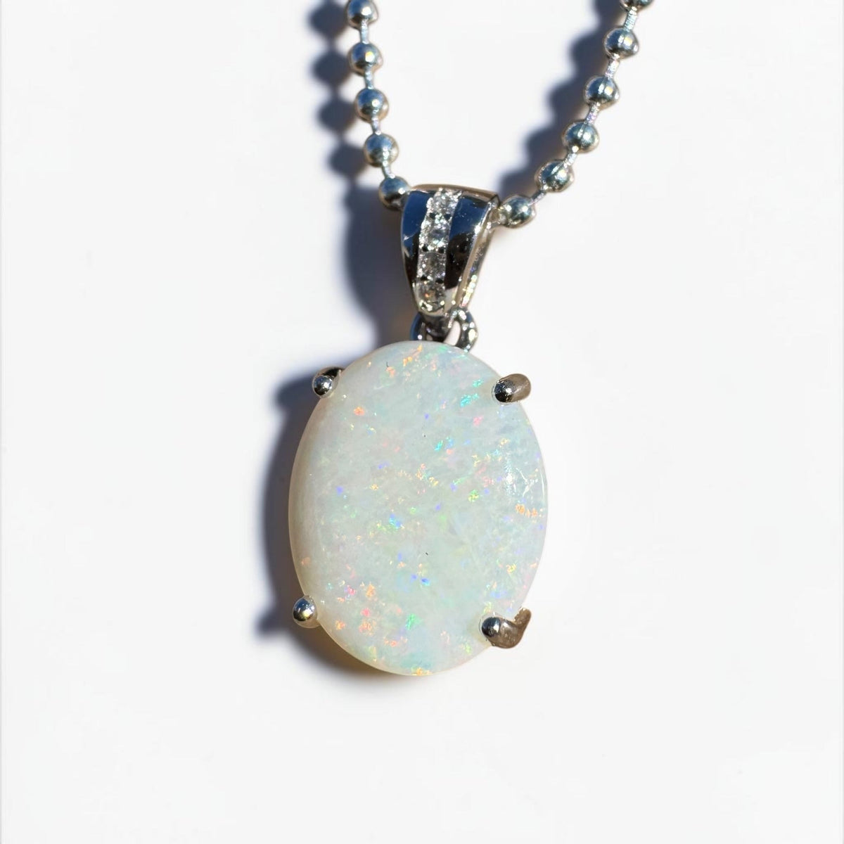 1.4ct Coober Pedy Opal Pendant Necklace ~ 'Torndirrup Light' | 925 Sterling Silver | Solid Australian Opal