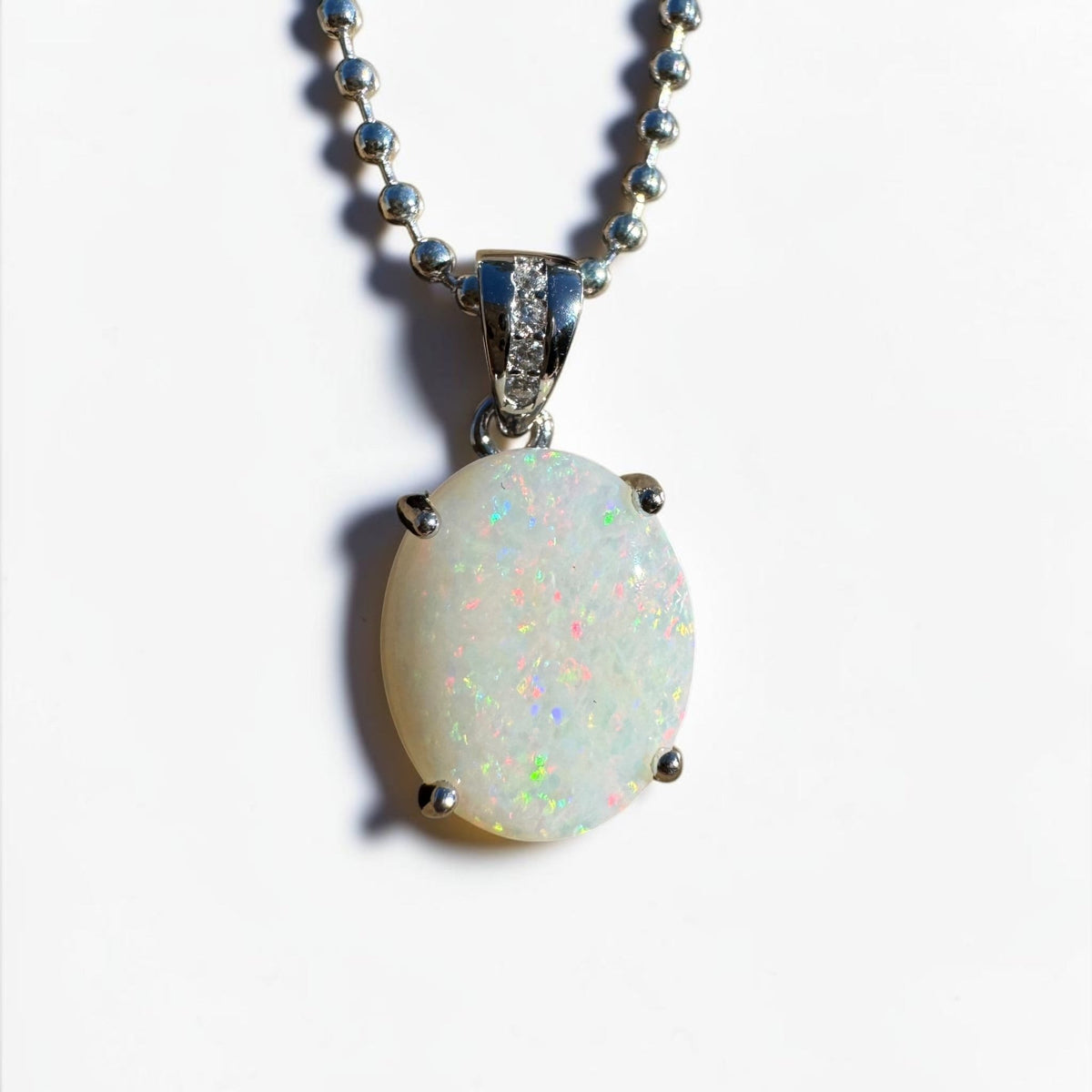 1.4ct Coober Pedy Opal Pendant Necklace ~ 'Torndirrup Light' | 925 Sterling Silver | Solid Australian Opal