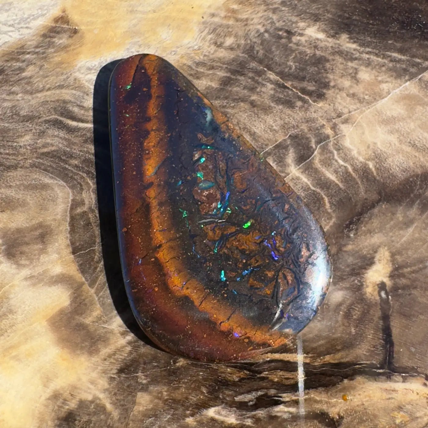 14ct Hand - Cut Solid Boulder Opal