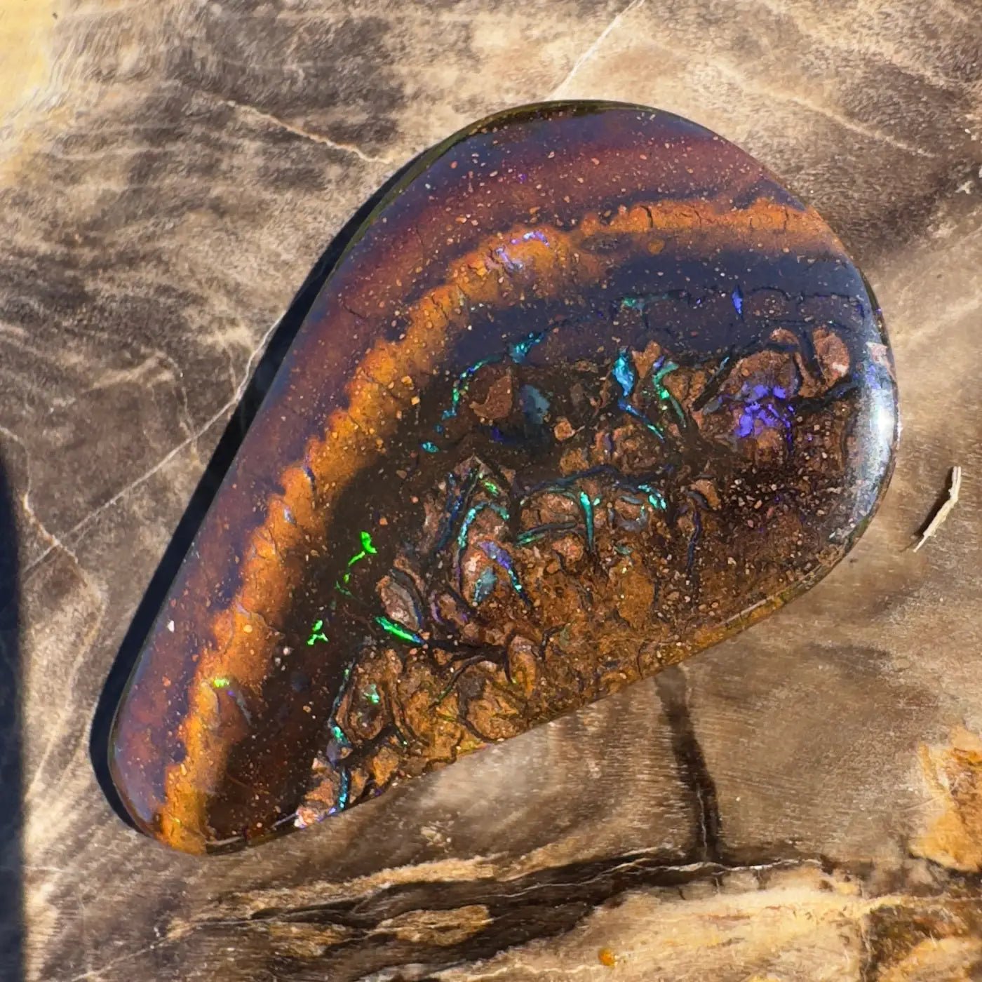 14ct Hand - Cut Solid Boulder Opal