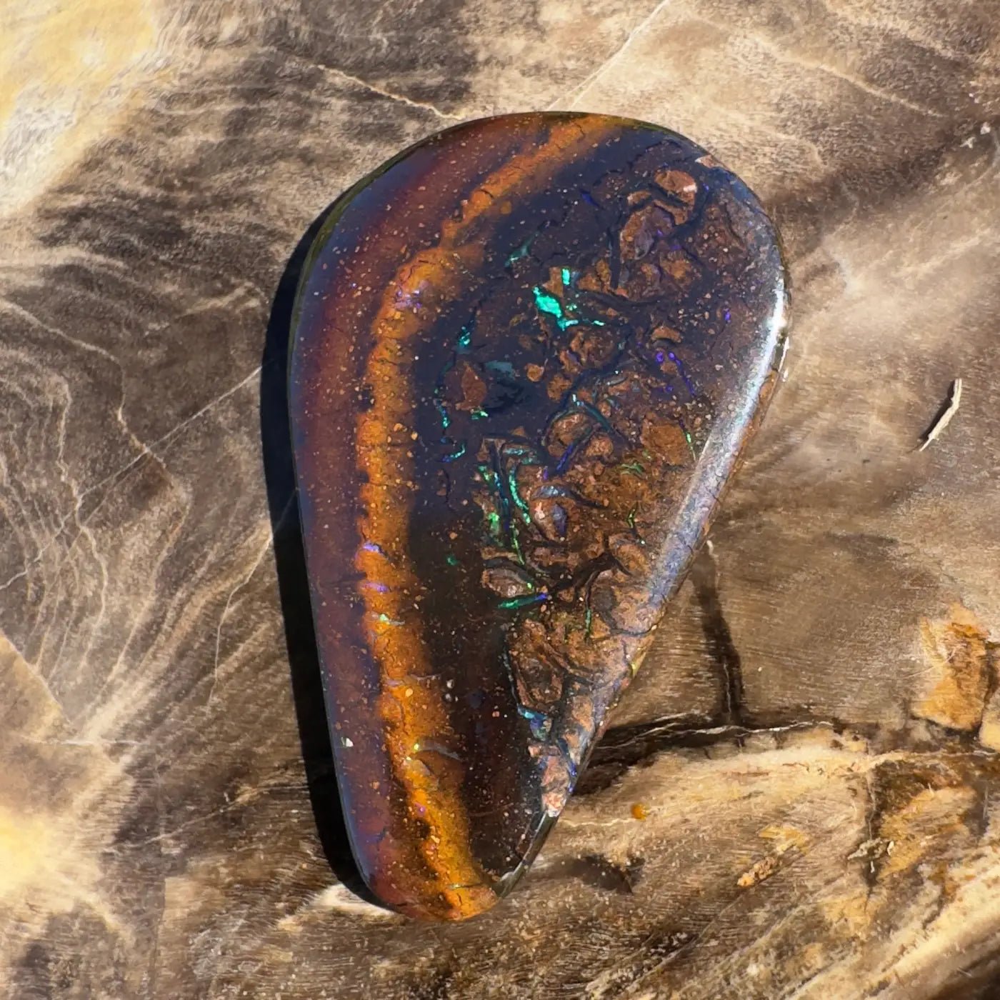 14ct Hand - Cut Solid Boulder Opal