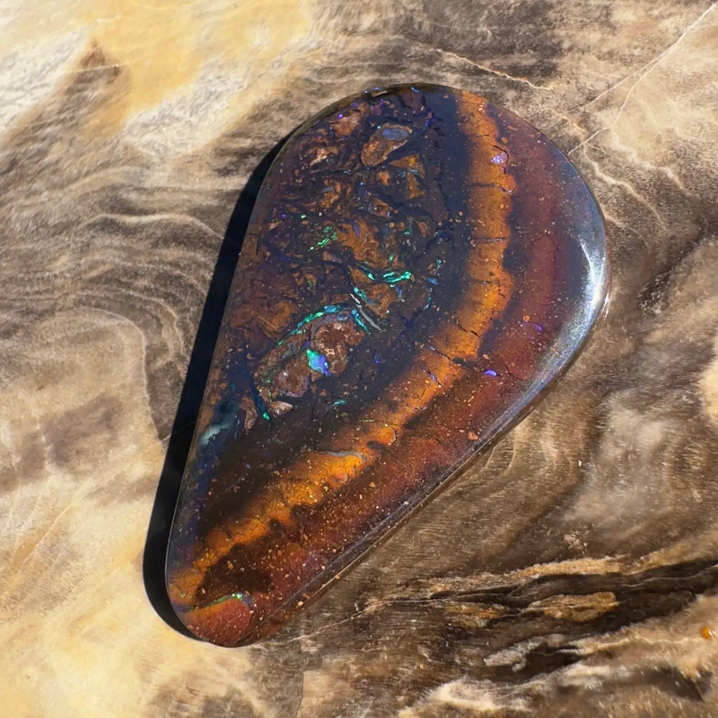 14ct Hand - Cut Solid Boulder Opal