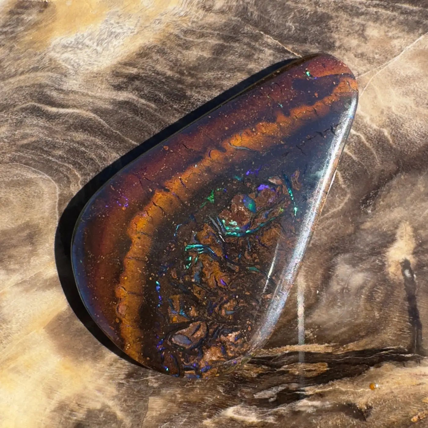 14ct Hand - Cut Solid Boulder Opal