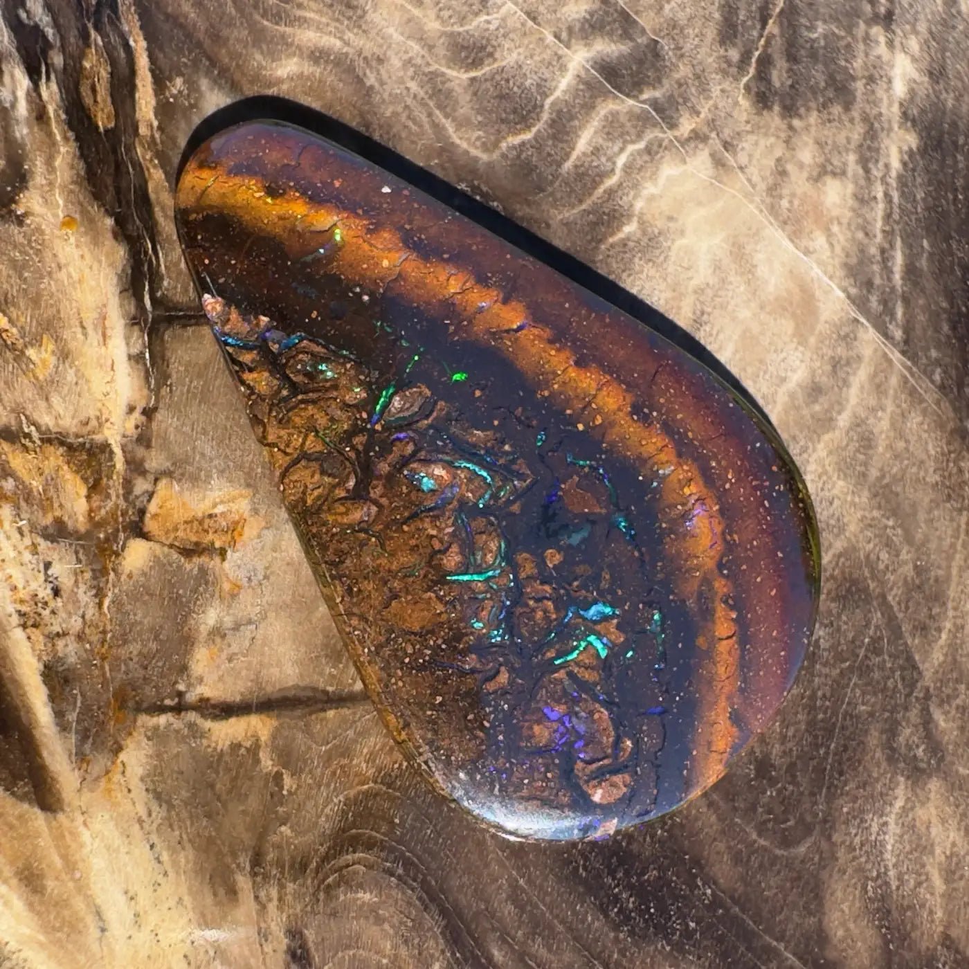 14ct Hand - Cut Solid Boulder Opal