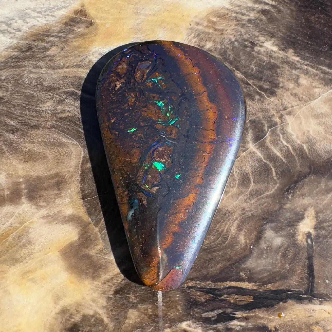 14ct Hand - Cut Solid Boulder Opal