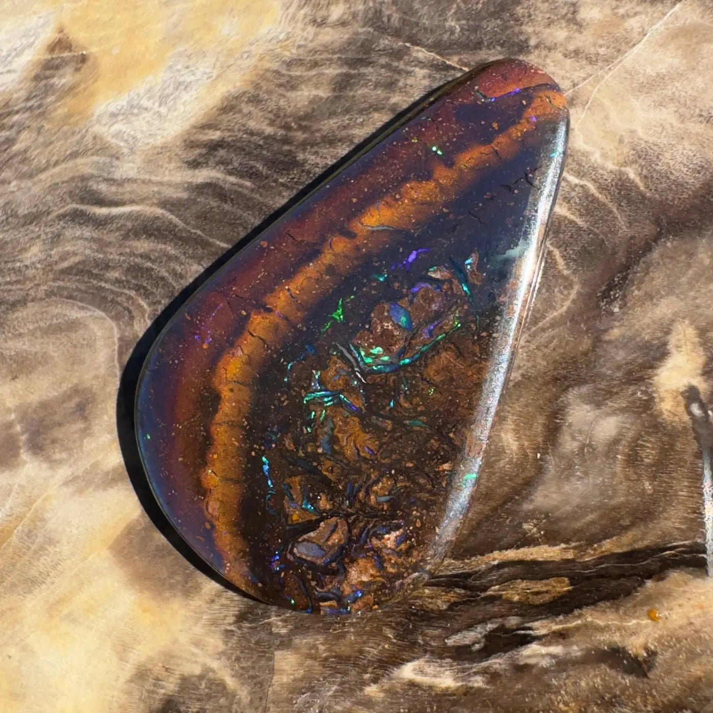 14ct Hand - Cut Solid Boulder Opal