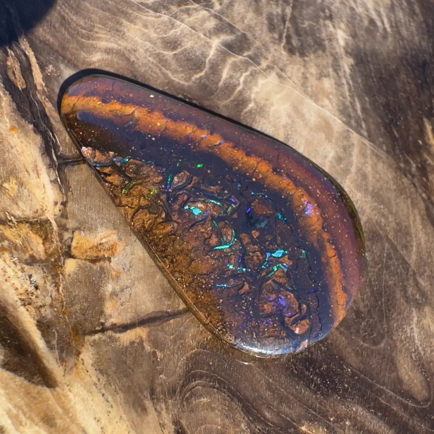 14ct Hand - Cut Solid Boulder Opal
