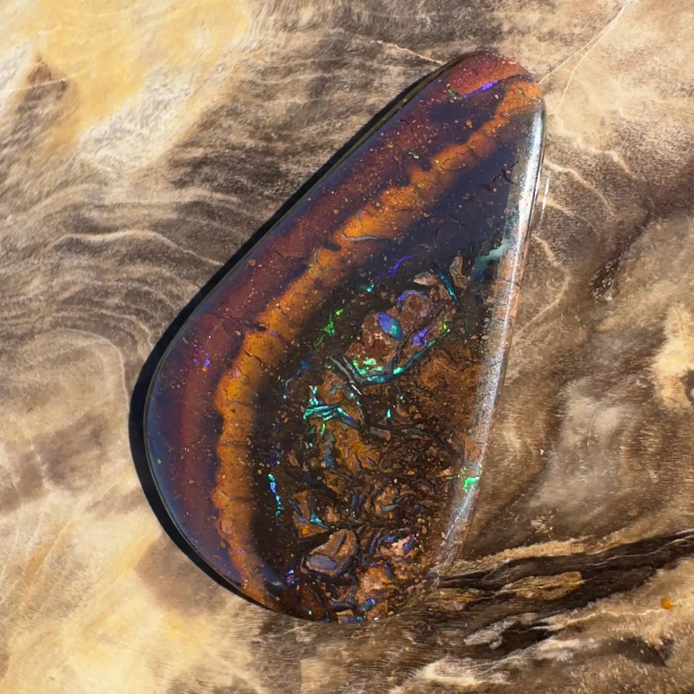 14ct Hand - Cut Solid Boulder Opal