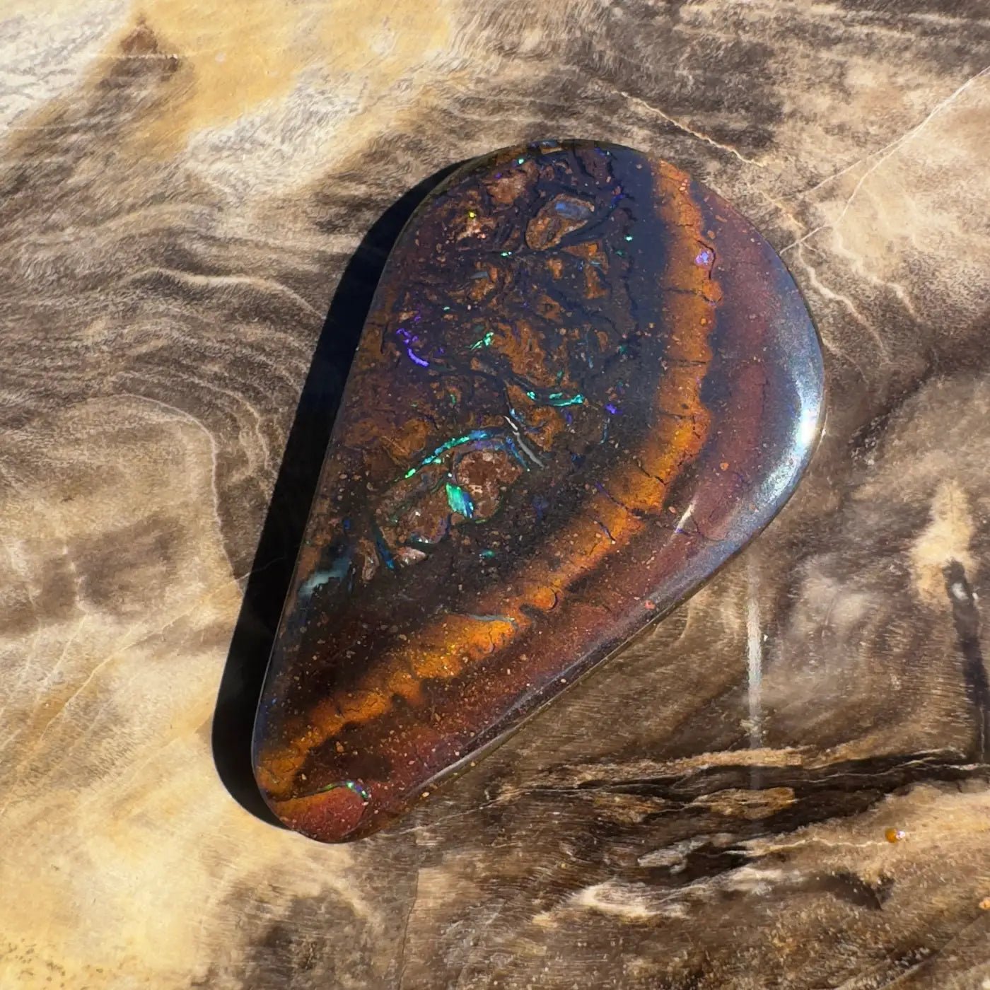 14ct Hand - Cut Solid Boulder Opal