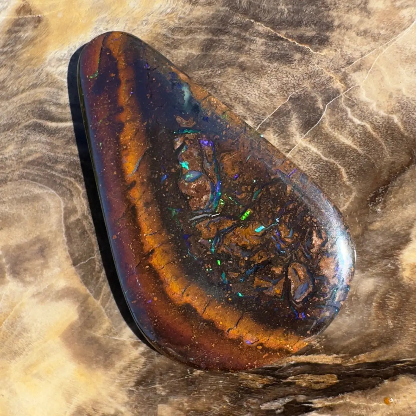 14ct Hand - Cut Solid Boulder Opal