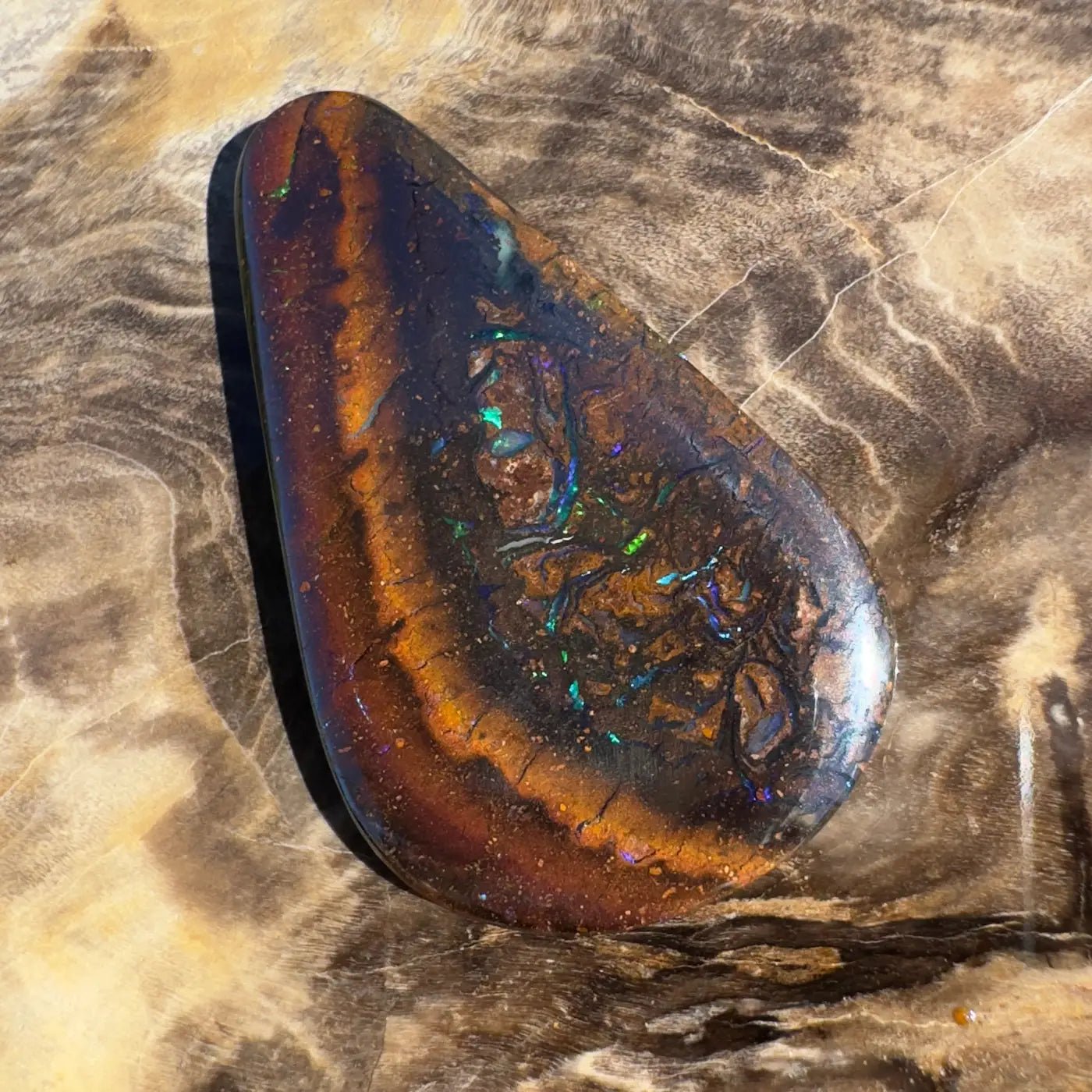 14ct Hand - Cut Solid Boulder Opal
