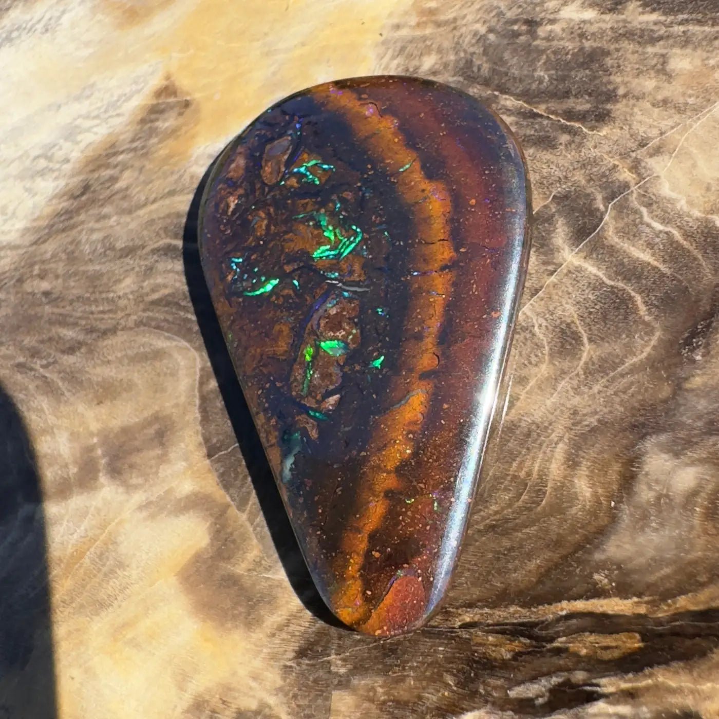 14ct Hand - Cut Solid Boulder Opal