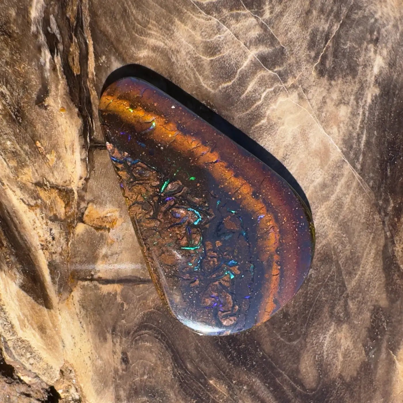 14ct Hand - Cut Solid Boulder Opal