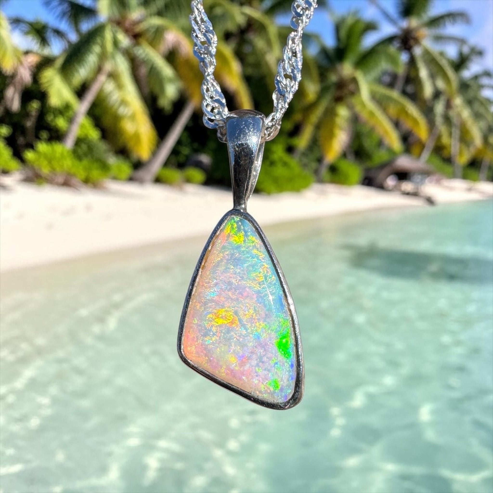 1.4ct Lightning Ridge Opal Pendant Necklace ~ 'Maslin Blue' | 925 Sterling Silver | Solid Australian Opal