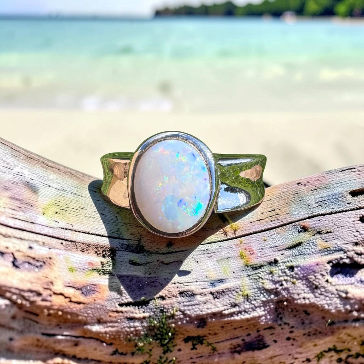 1.4ct Lightning Ridge Opal Ring ~ 'Bungle Bungle Fire' | 925 Sterling Silver | Solid Australian Opal