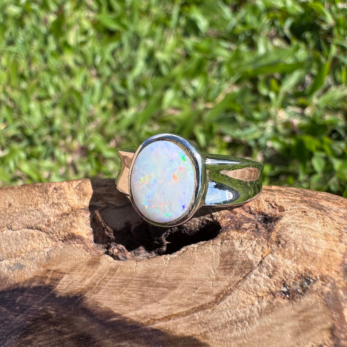 1.4ct Lightning Ridge Opal Ring ~ 'Bungle Bungle Fire' | 925 Sterling Silver | Solid Australian Opal