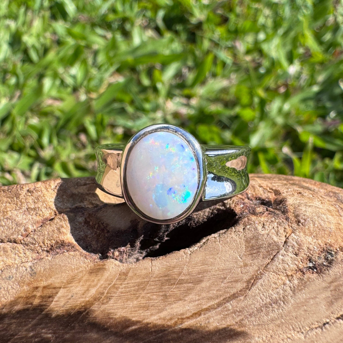 1.4ct Lightning Ridge Opal Ring ~ 'Bungle Bungle Fire' | 925 Sterling Silver | Solid Australian Opal