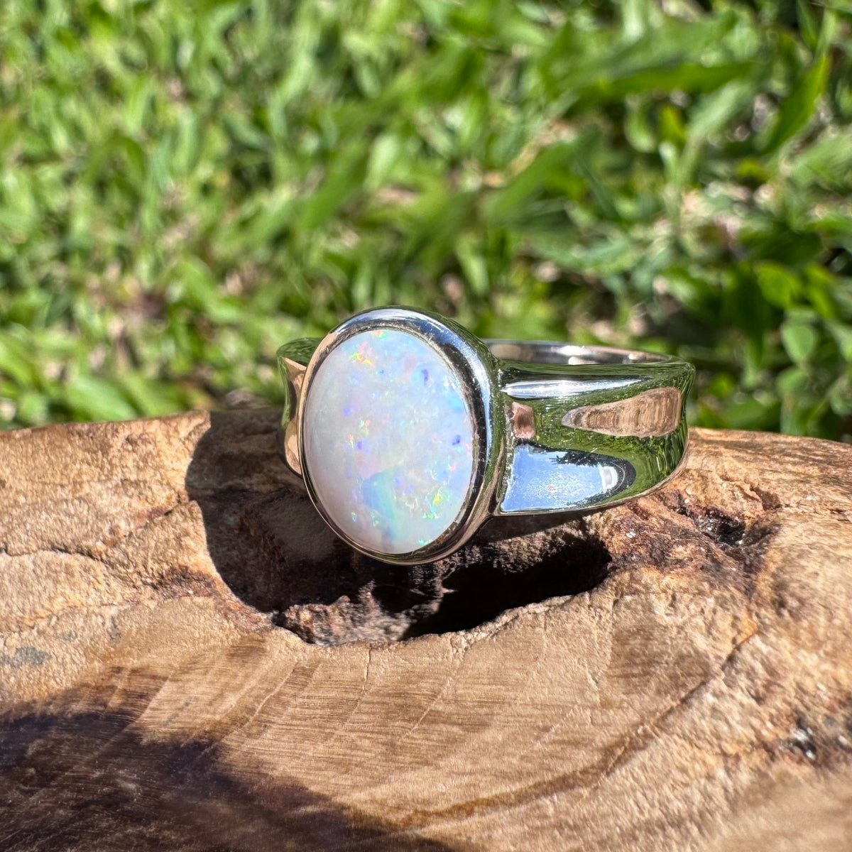 1.4ct Lightning Ridge Opal Ring ~ 'Bungle Bungle Fire' | 925 Sterling Silver | Solid Australian Opal