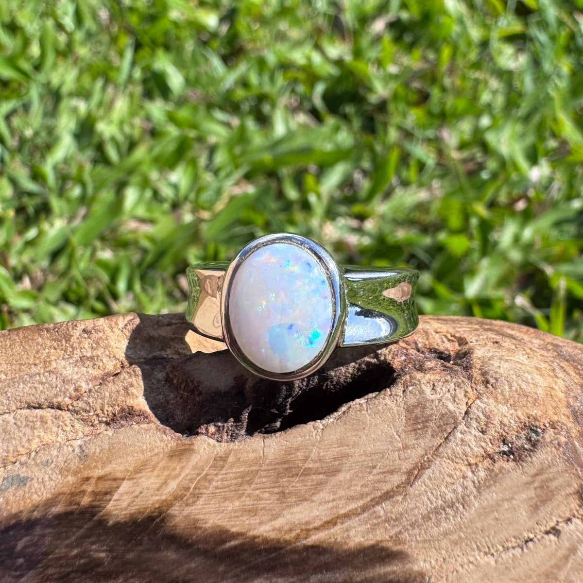1.4ct Lightning Ridge Opal Ring ~ 'Bungle Bungle Fire' | 925 Sterling Silver | Solid Australian Opal