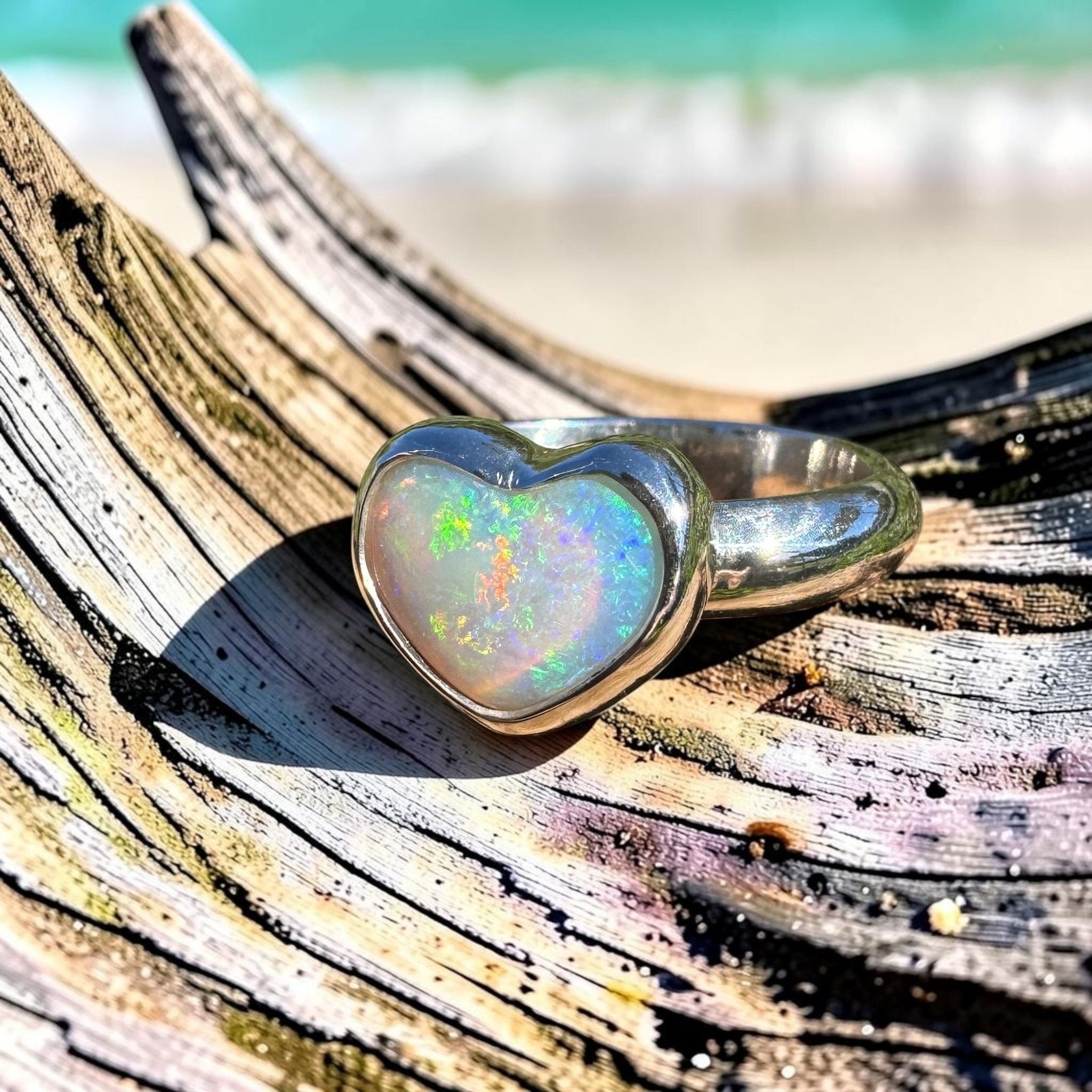 1.4ct Lightning Ridge Opal Ring ~ 'Cable Beach Blues' | 925 Sterling Silver | Solid Australian Opal