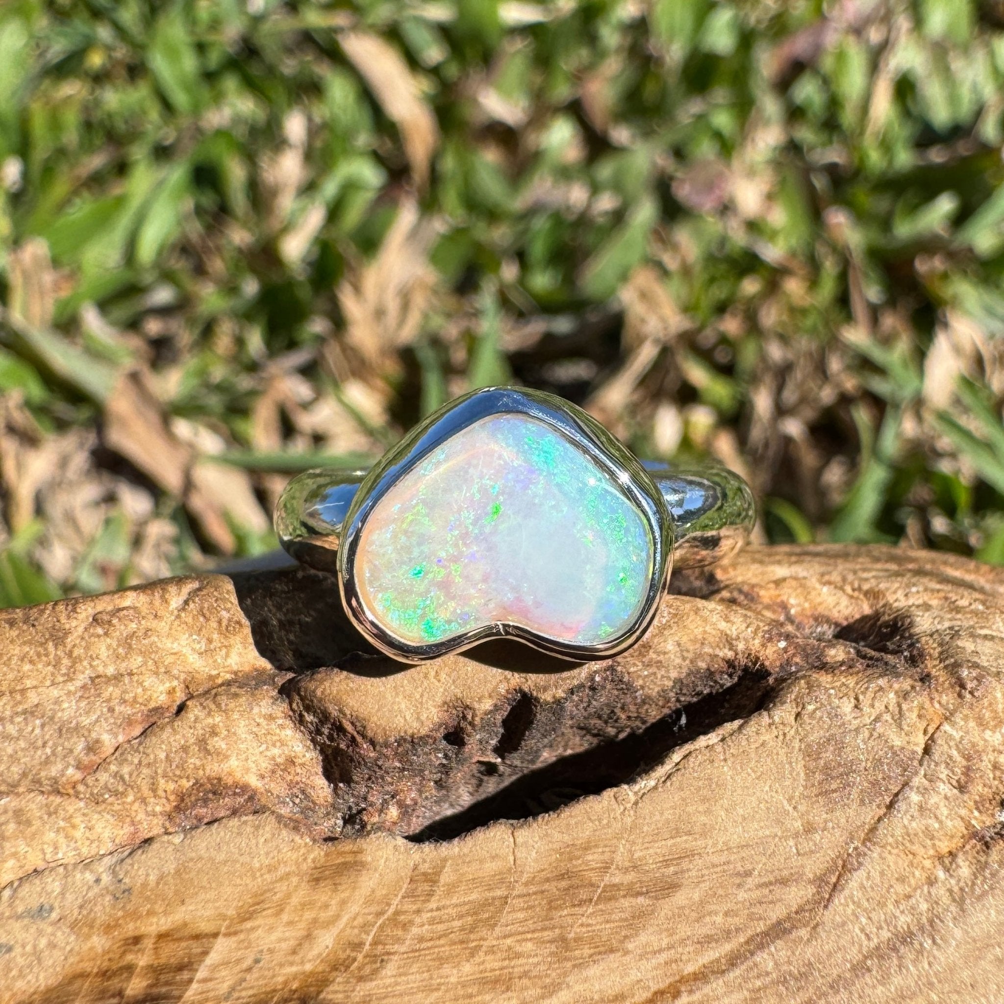 1.4ct Lightning Ridge Opal Ring ~ 'Cable Beach Blues' | 925 Sterling Silver | Solid Australian Opal