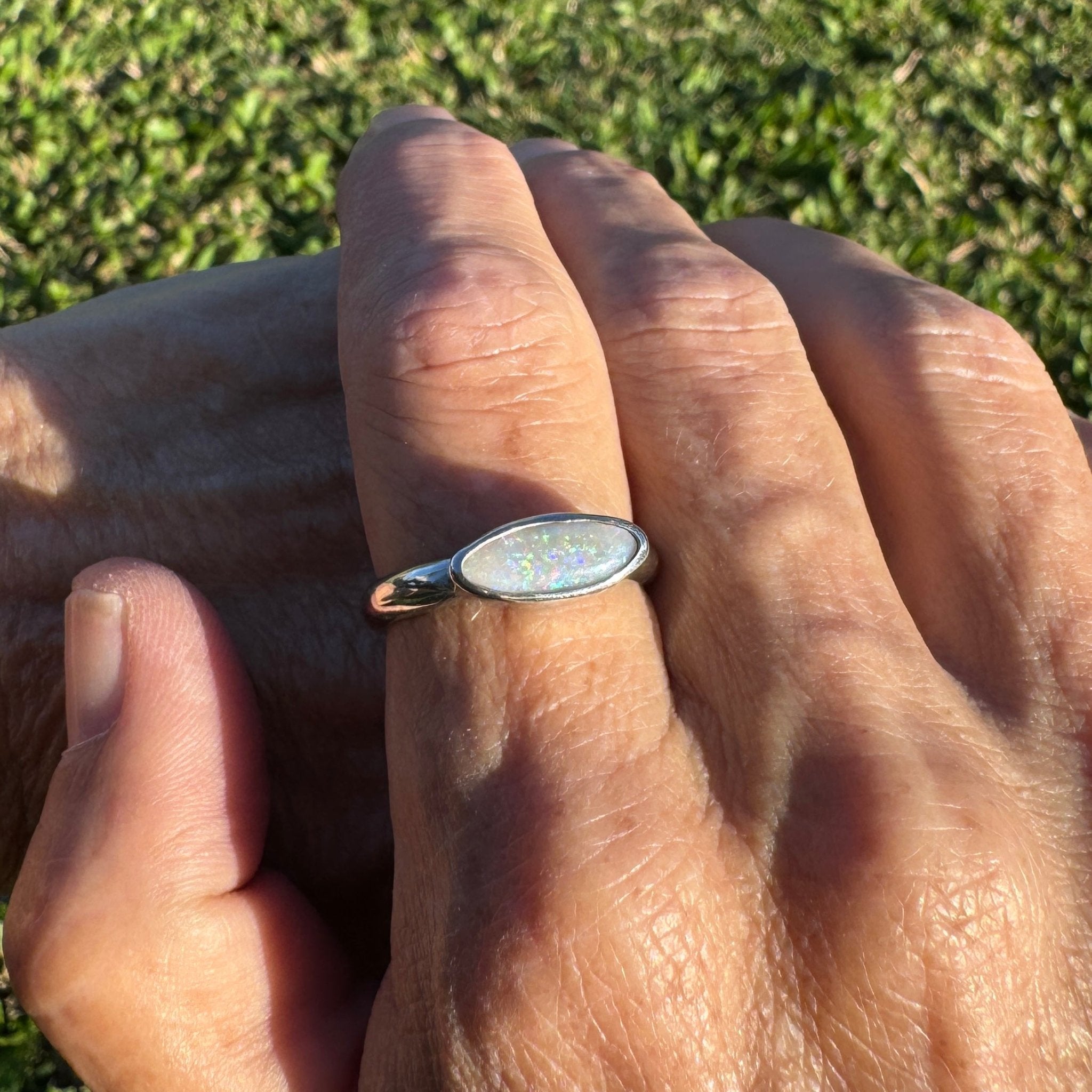 1.4ct Lightning Ridge Opal Ring ~ 'Morning at Montville' | 925 Sterling Silver | Solid Australian Opal
