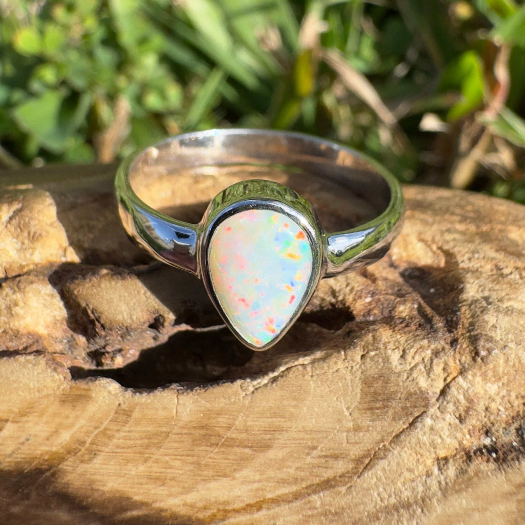 1.4ct Lightning Ridge Opal Ring ~ 'Purnululu Flame' | 925 Sterling Silver | Solid Australian Opal