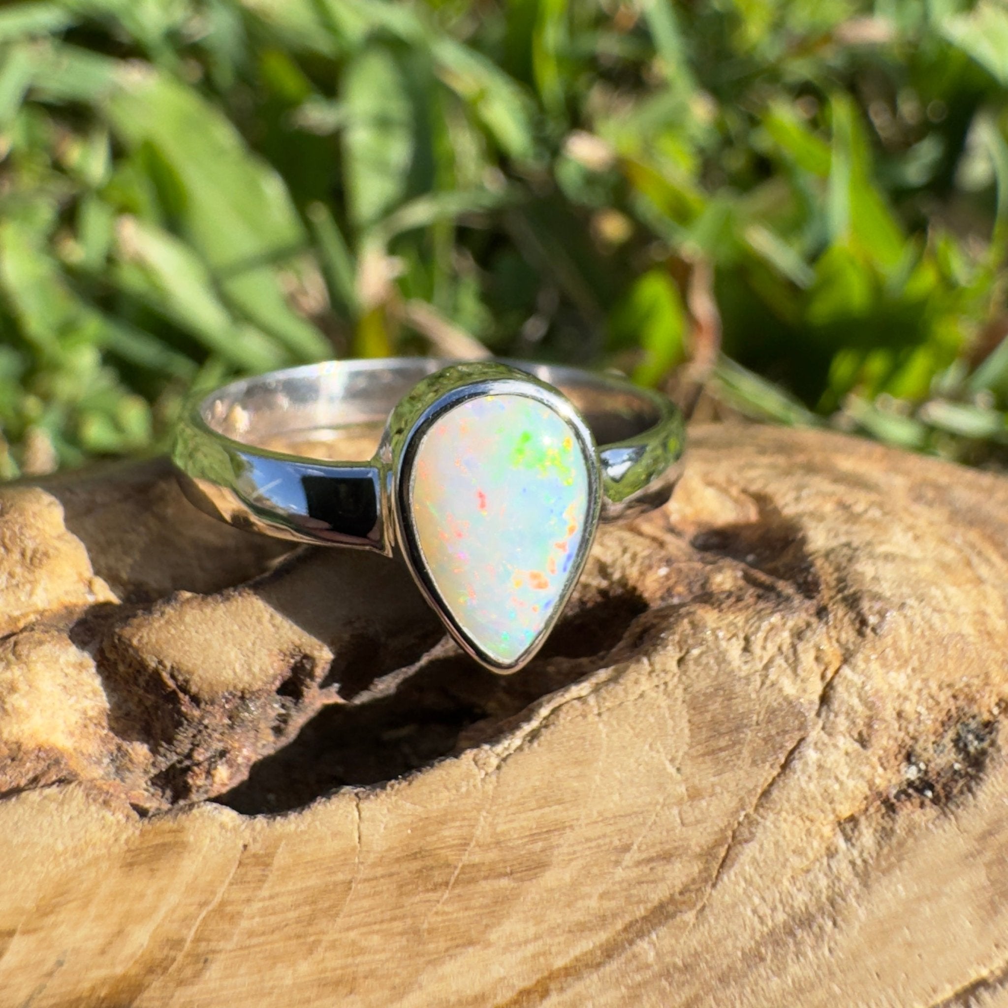 1.4ct Lightning Ridge Opal Ring ~ 'Purnululu Flame' | 925 Sterling Silver | Solid Australian Opal