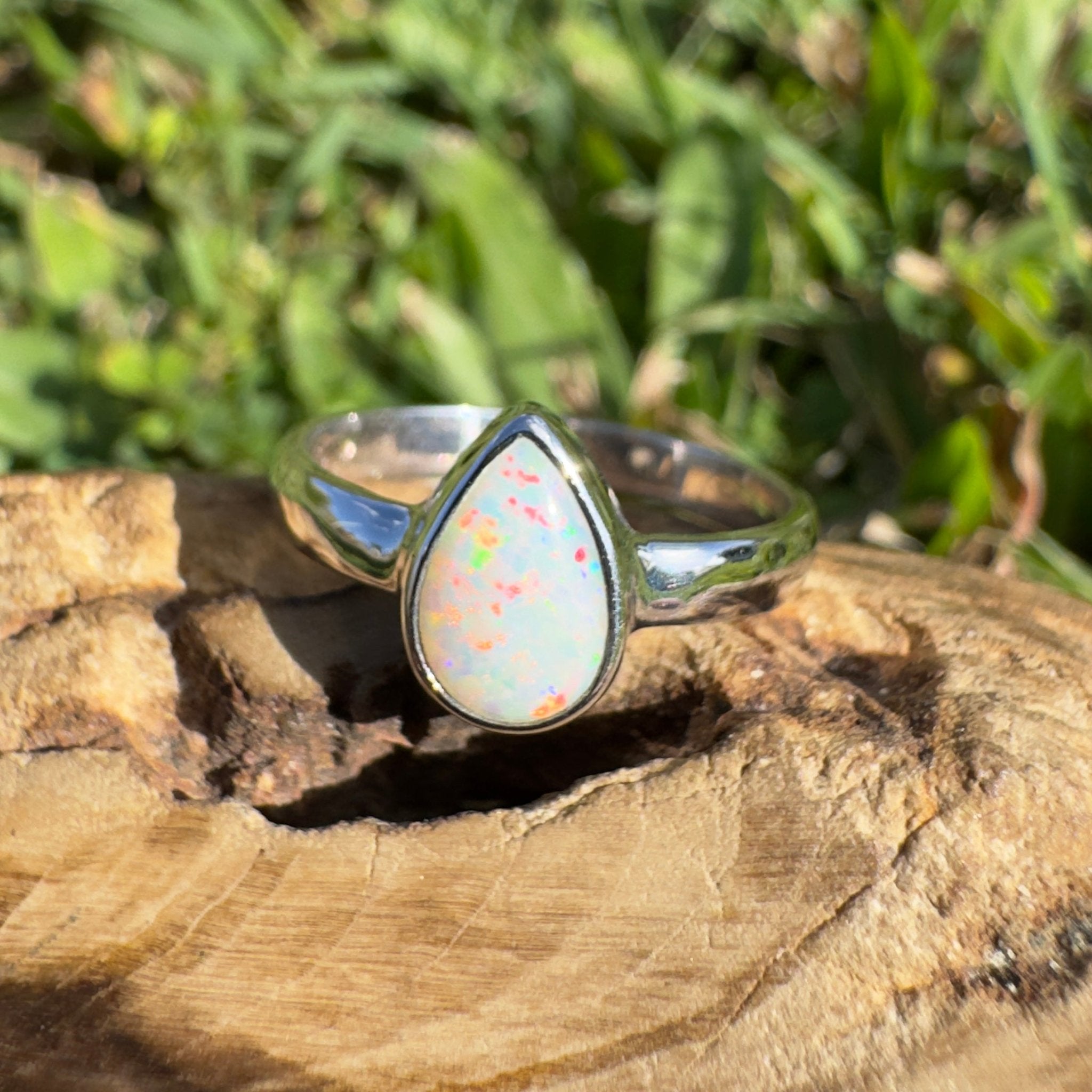 1.4ct Lightning Ridge Opal Ring ~ 'Purnululu Flame' | 925 Sterling Silver | Solid Australian Opal