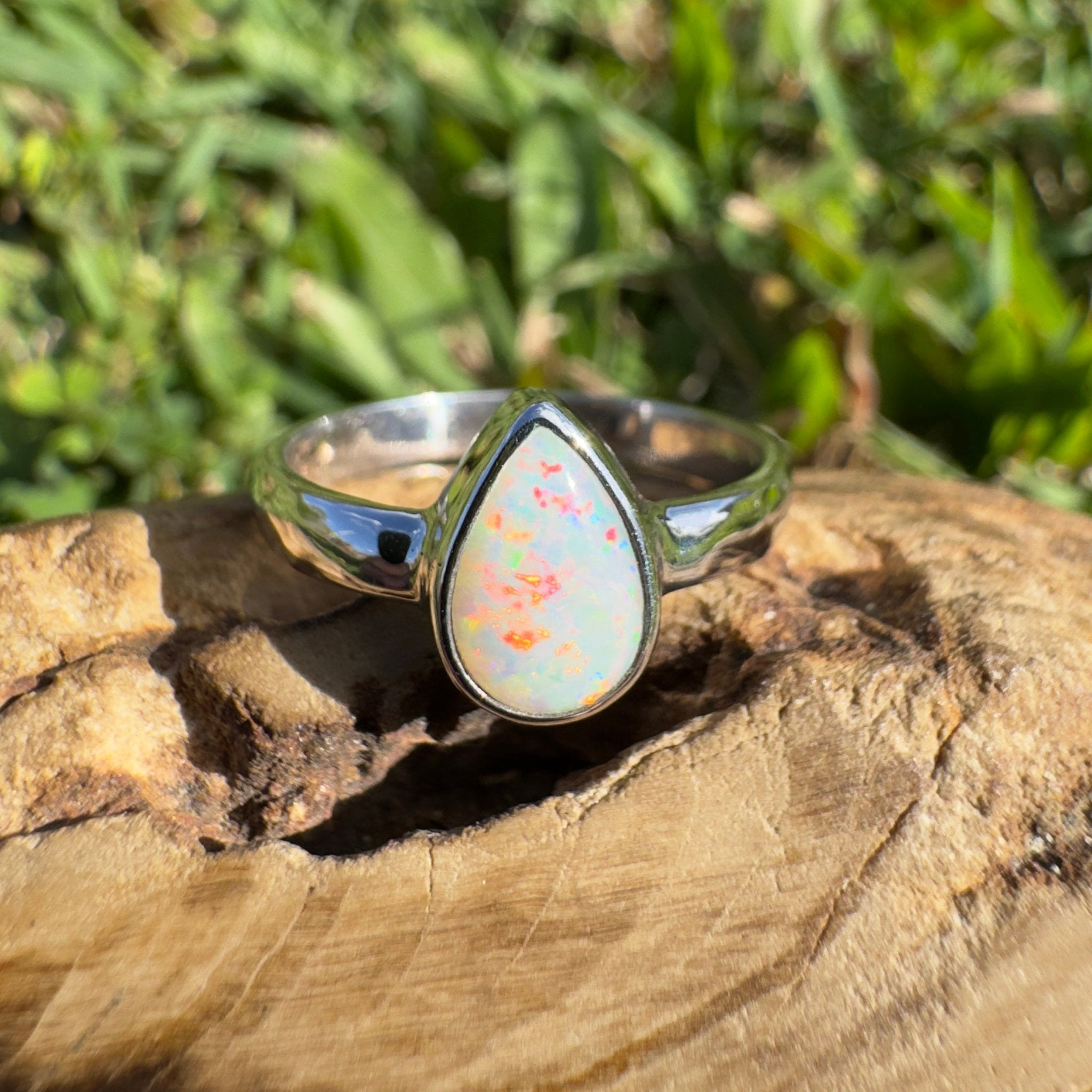 1.4ct Lightning Ridge Opal Ring ~ 'Purnululu Flame' | 925 Sterling Silver | Solid Australian Opal