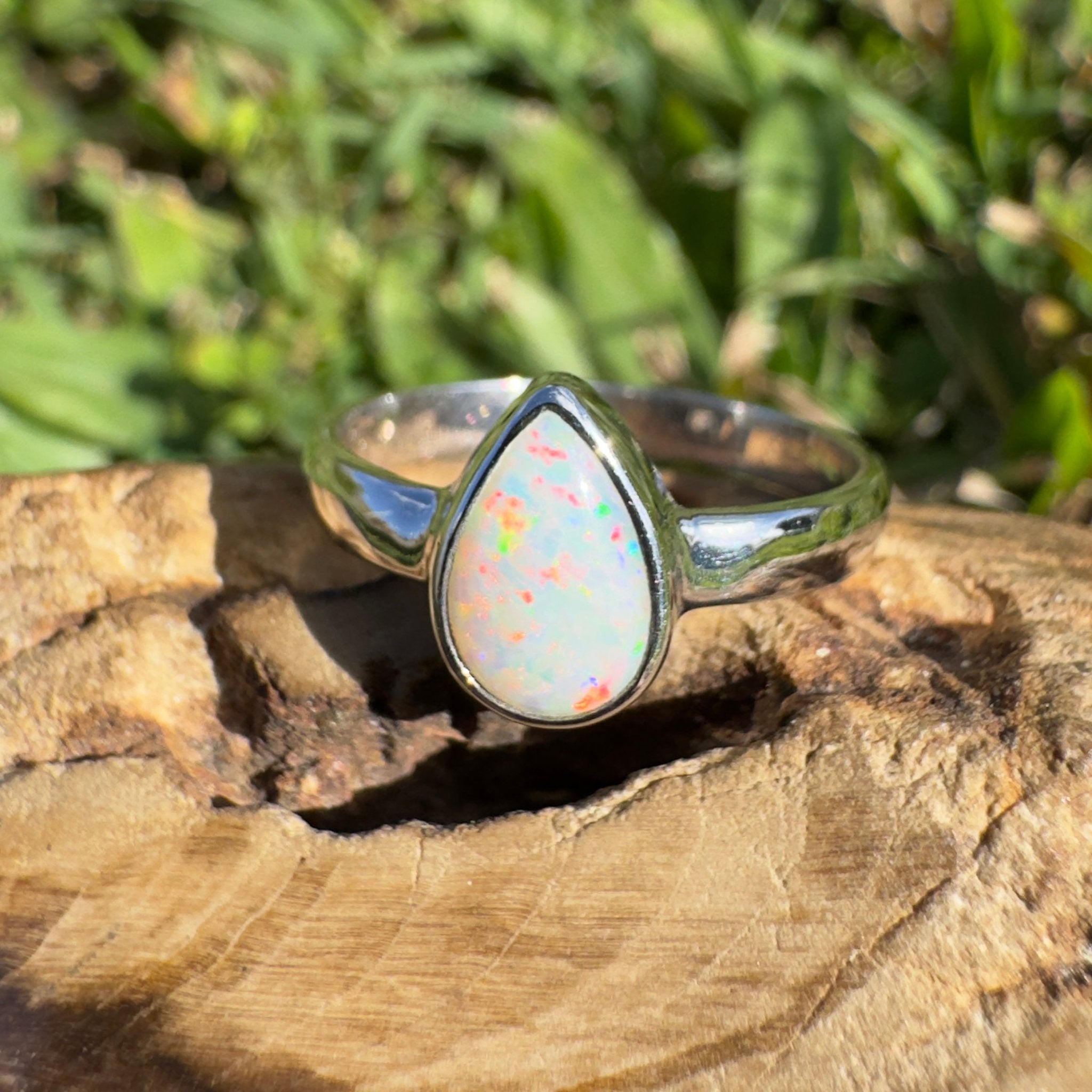 1.4ct Lightning Ridge Opal Ring ~ 'Purnululu Flame' | 925 Sterling Silver | Solid Australian Opal