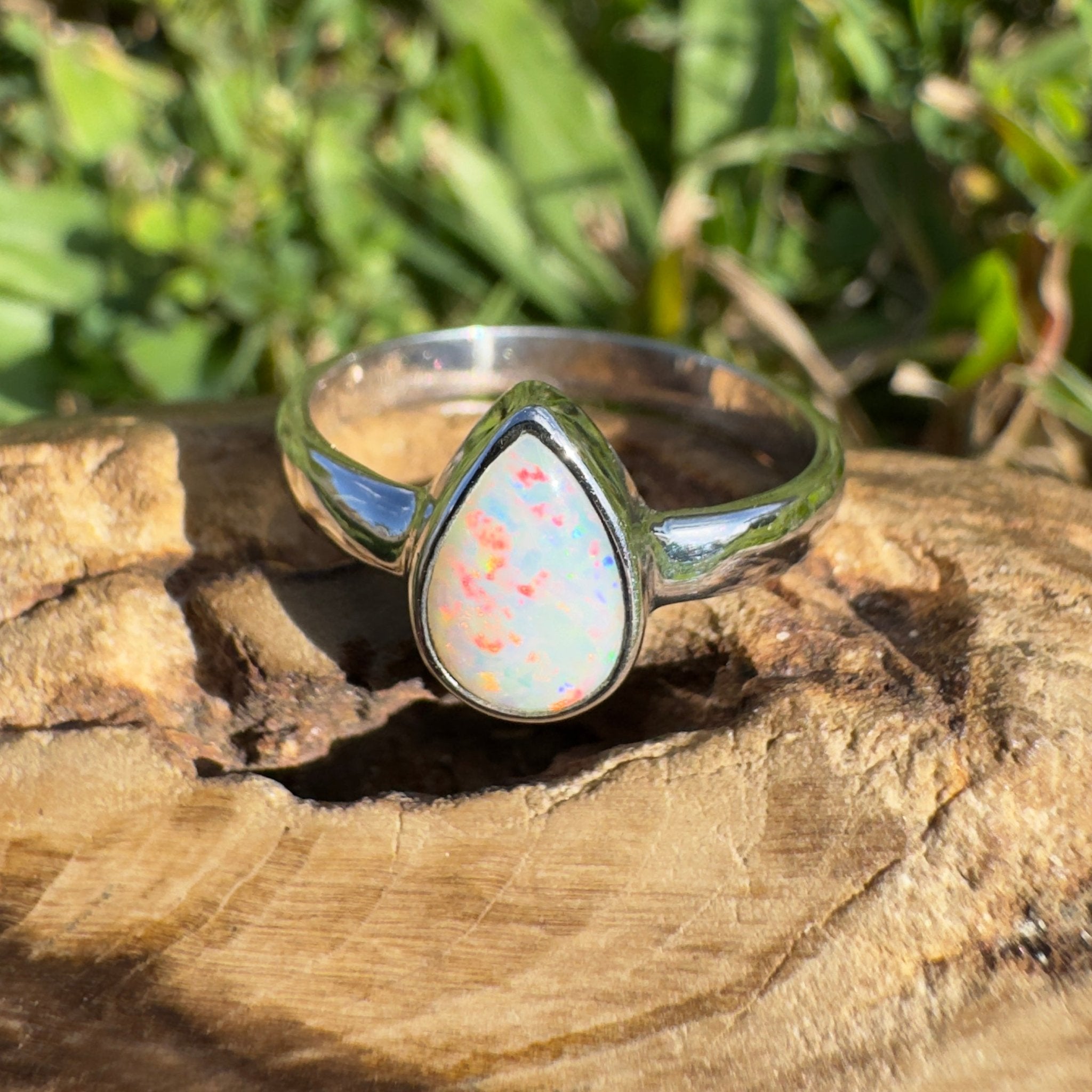 1.4ct Lightning Ridge Opal Ring ~ 'Purnululu Flame' | 925 Sterling Silver | Solid Australian Opal