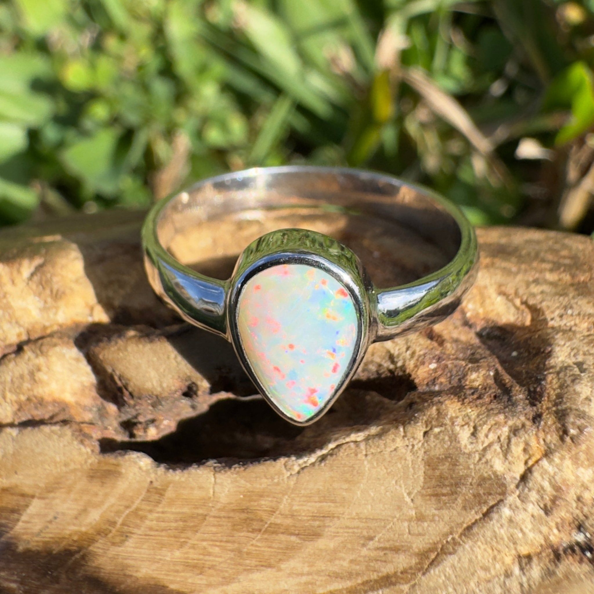 1.4ct Lightning Ridge Opal Ring ~ 'Purnululu Flame' | 925 Sterling Silver | Solid Australian Opal