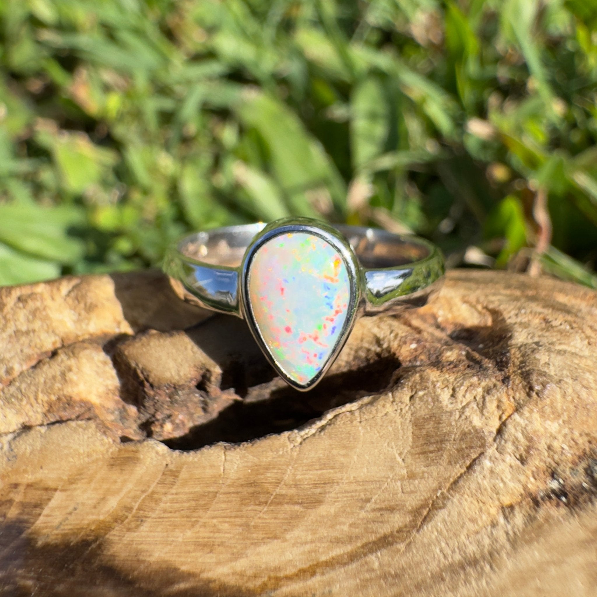 1.4ct Lightning Ridge Opal Ring ~ 'Purnululu Flame' | 925 Sterling Silver | Solid Australian Opal