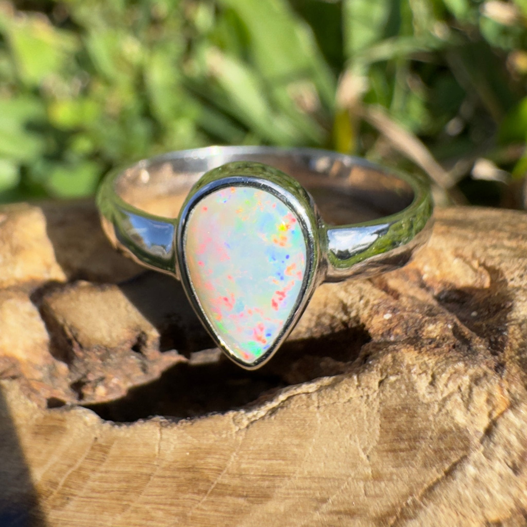 1.4ct Lightning Ridge Opal Ring ~ 'Purnululu Flame' | 925 Sterling Silver | Solid Australian Opal