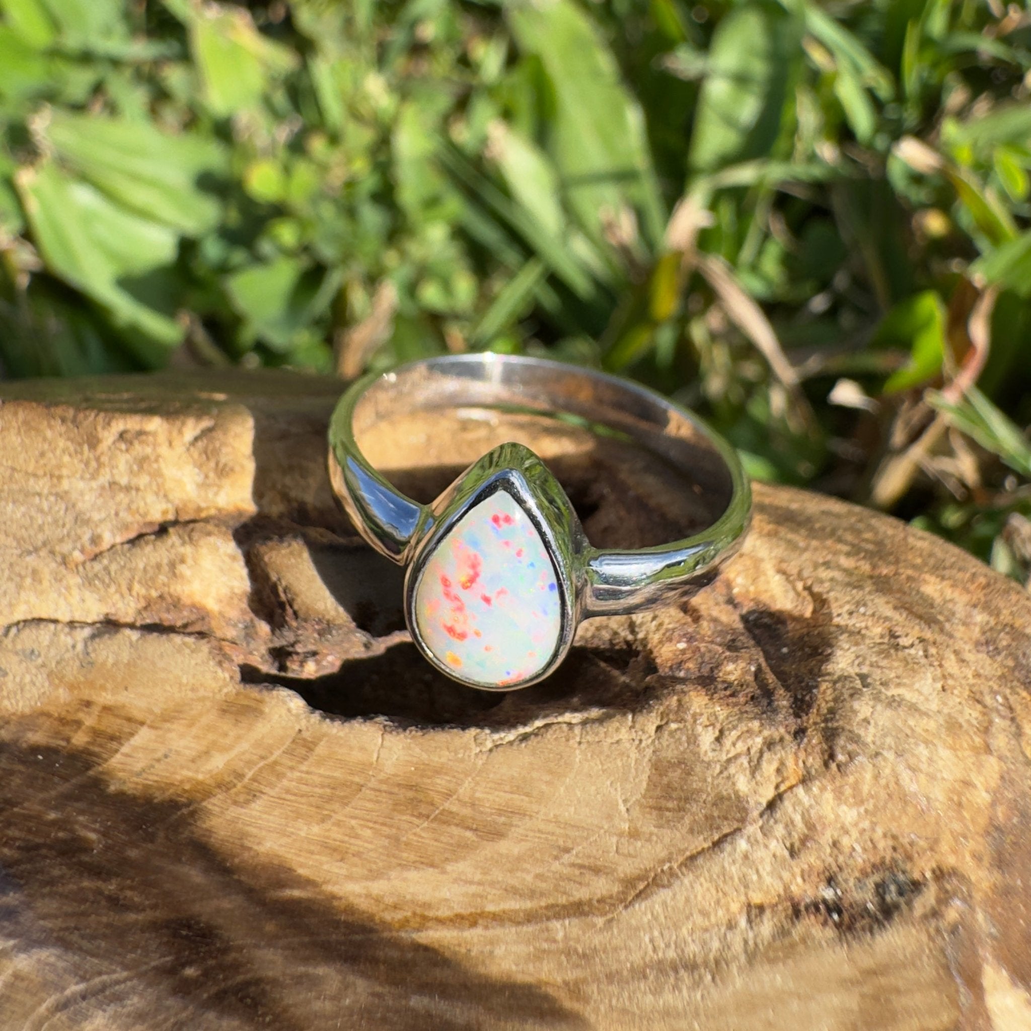 1.4ct Lightning Ridge Opal Ring ~ 'Purnululu Flame' | 925 Sterling Silver | Solid Australian Opal