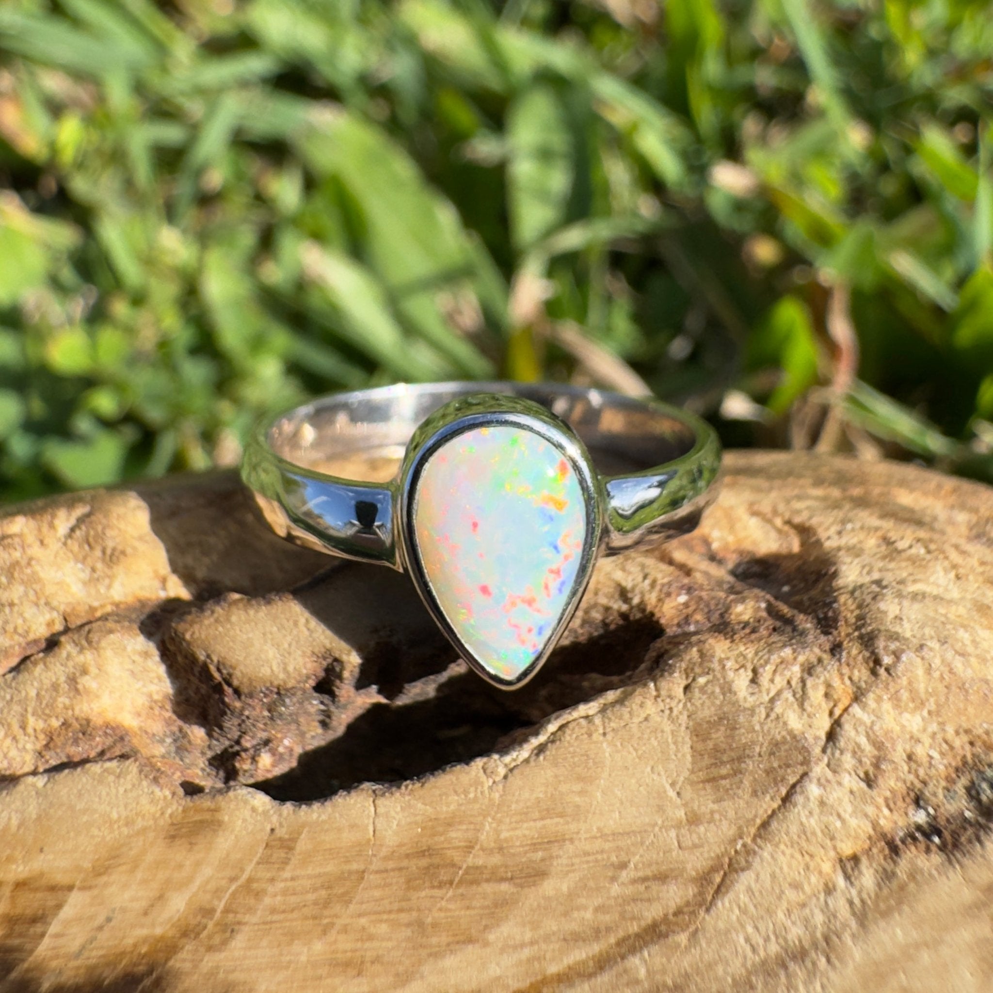 1.4ct Lightning Ridge Opal Ring ~ 'Purnululu Flame' | 925 Sterling Silver | Solid Australian Opal